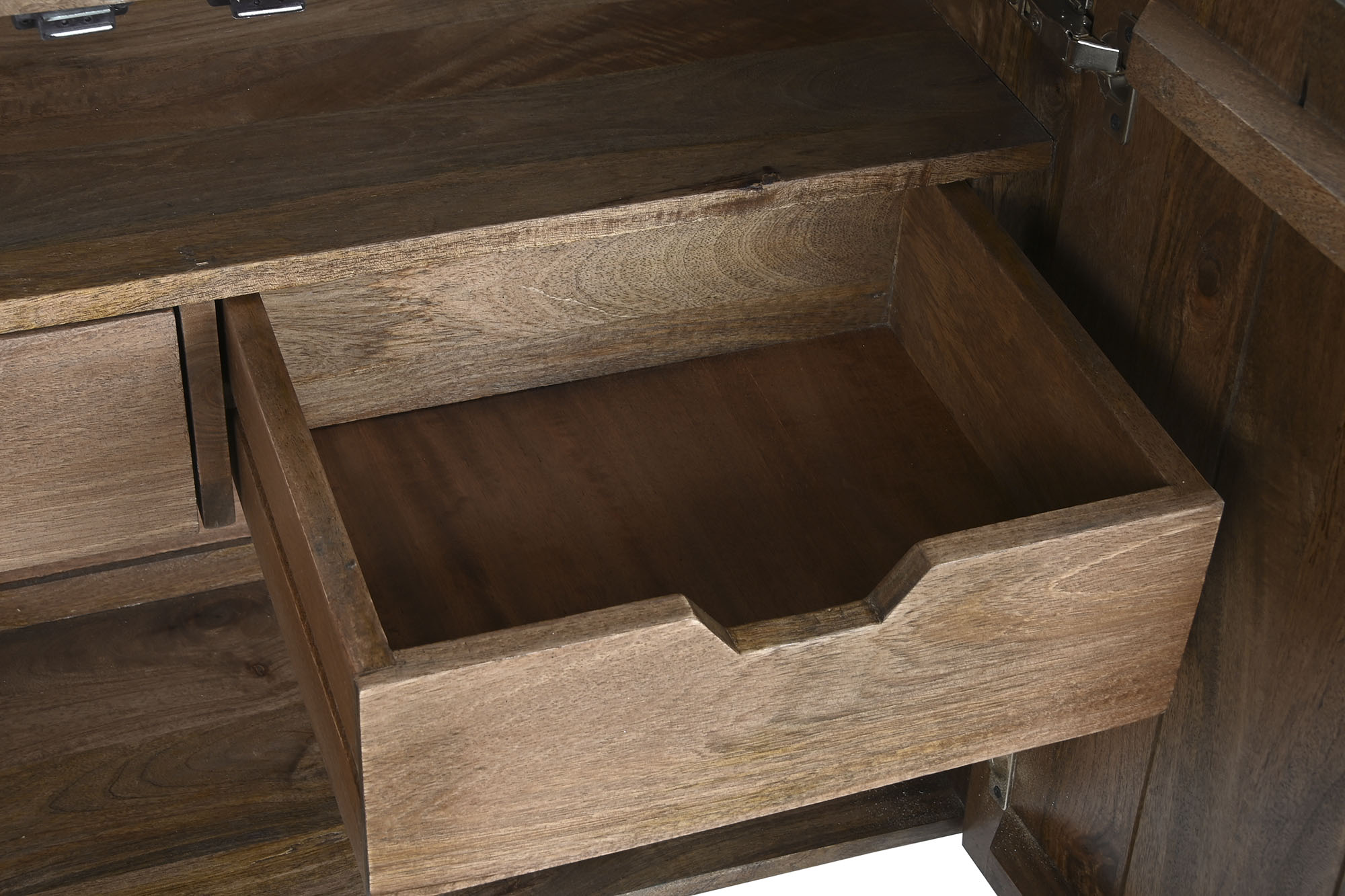 Buffet mango metal 180x40x80 circulo marron oscuro