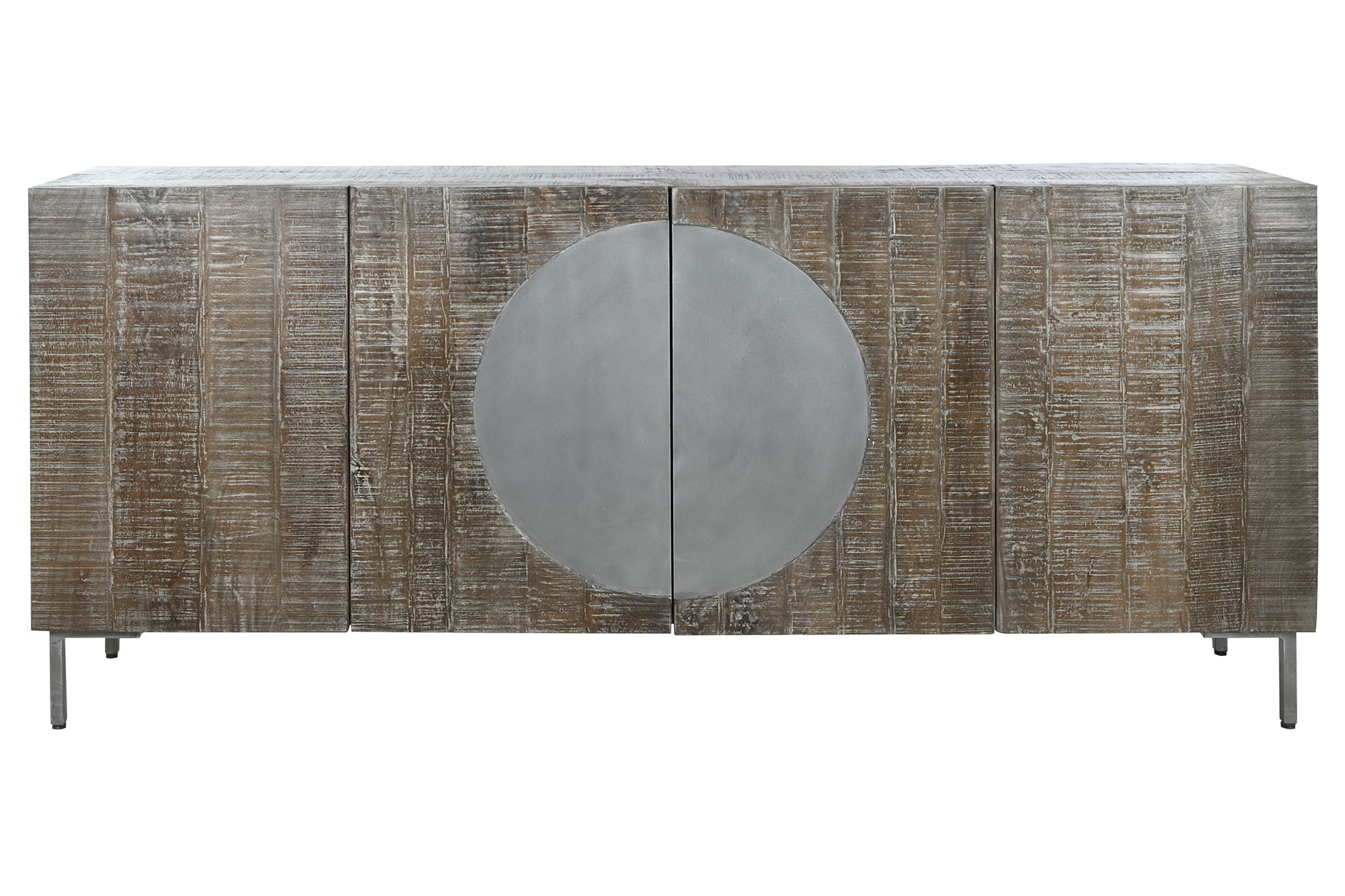 Buffet mango metal 180x40x80 circulo marron oscuro