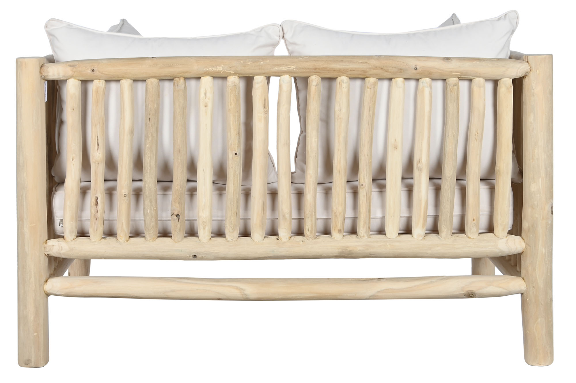 Sofa teca poliester 132x79x78 natural blanco
