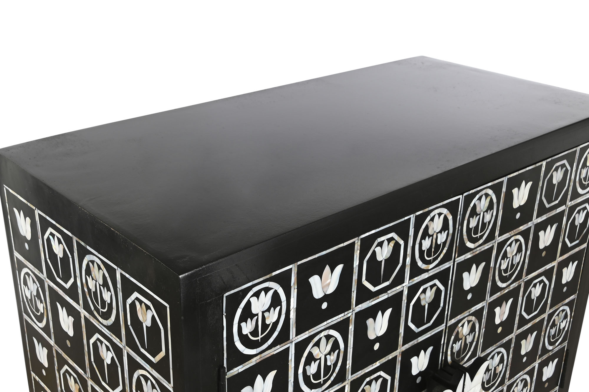 Mueble bar hueso hierro 80x40x153 taracea bicolor