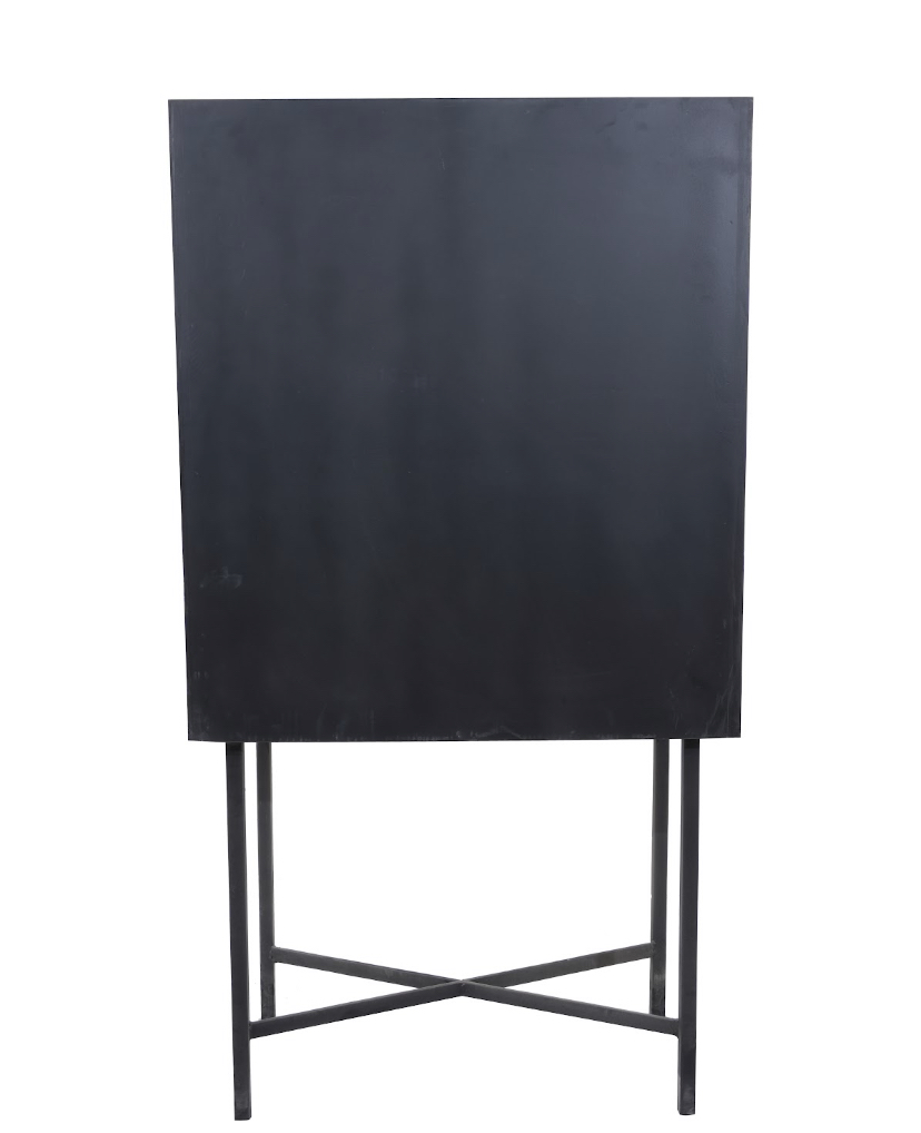 Mueble bar hueso hierro 80x40x153 taracea bicolor