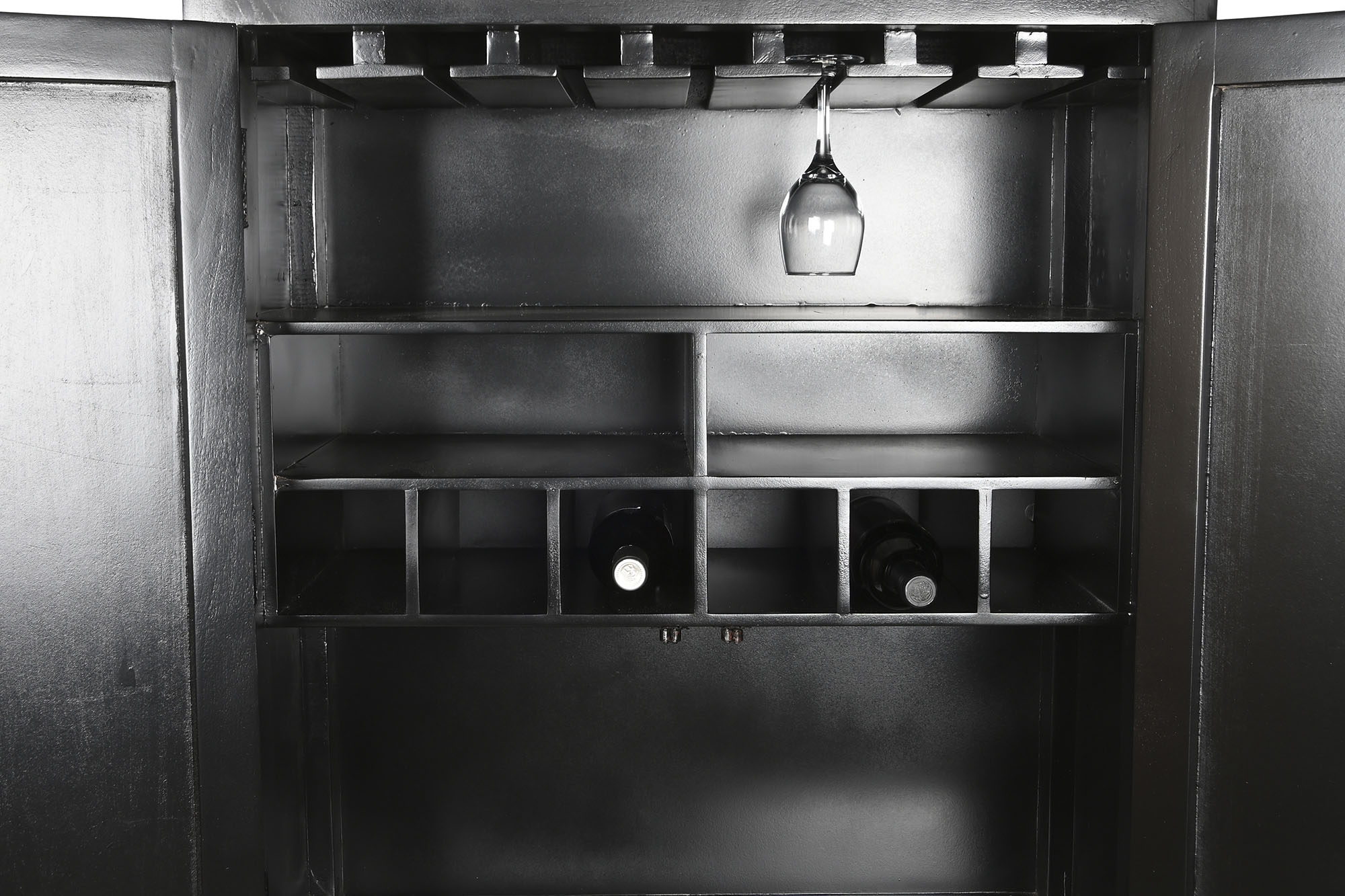 Mueble bar hueso hierro 80x40x153 taracea bicolor
