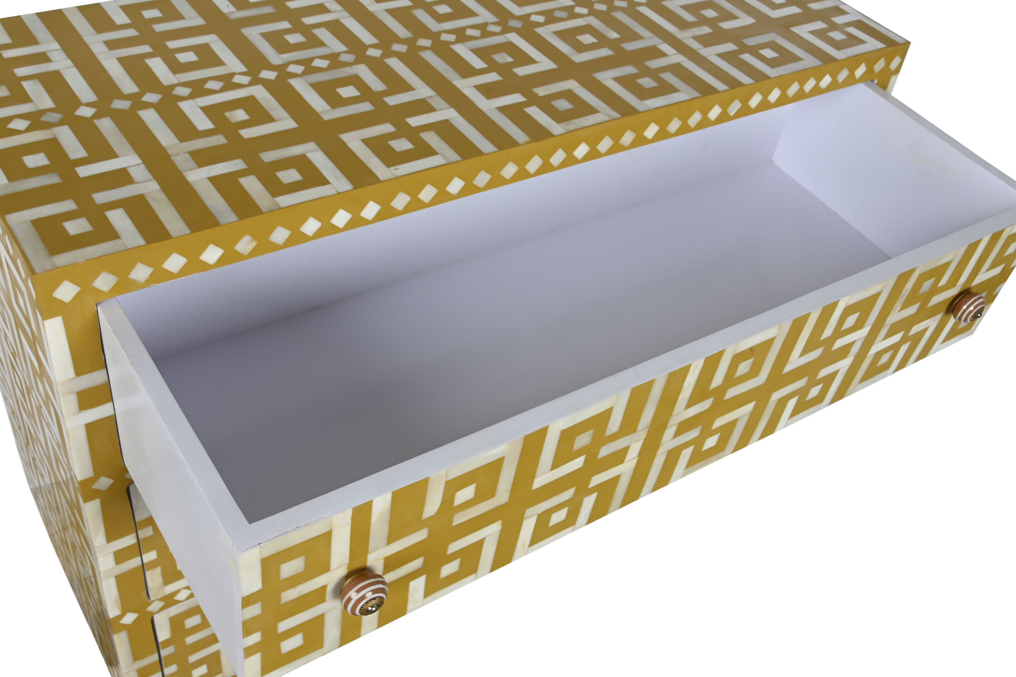 Comoda hueso 100x40x80 taracea amarillo