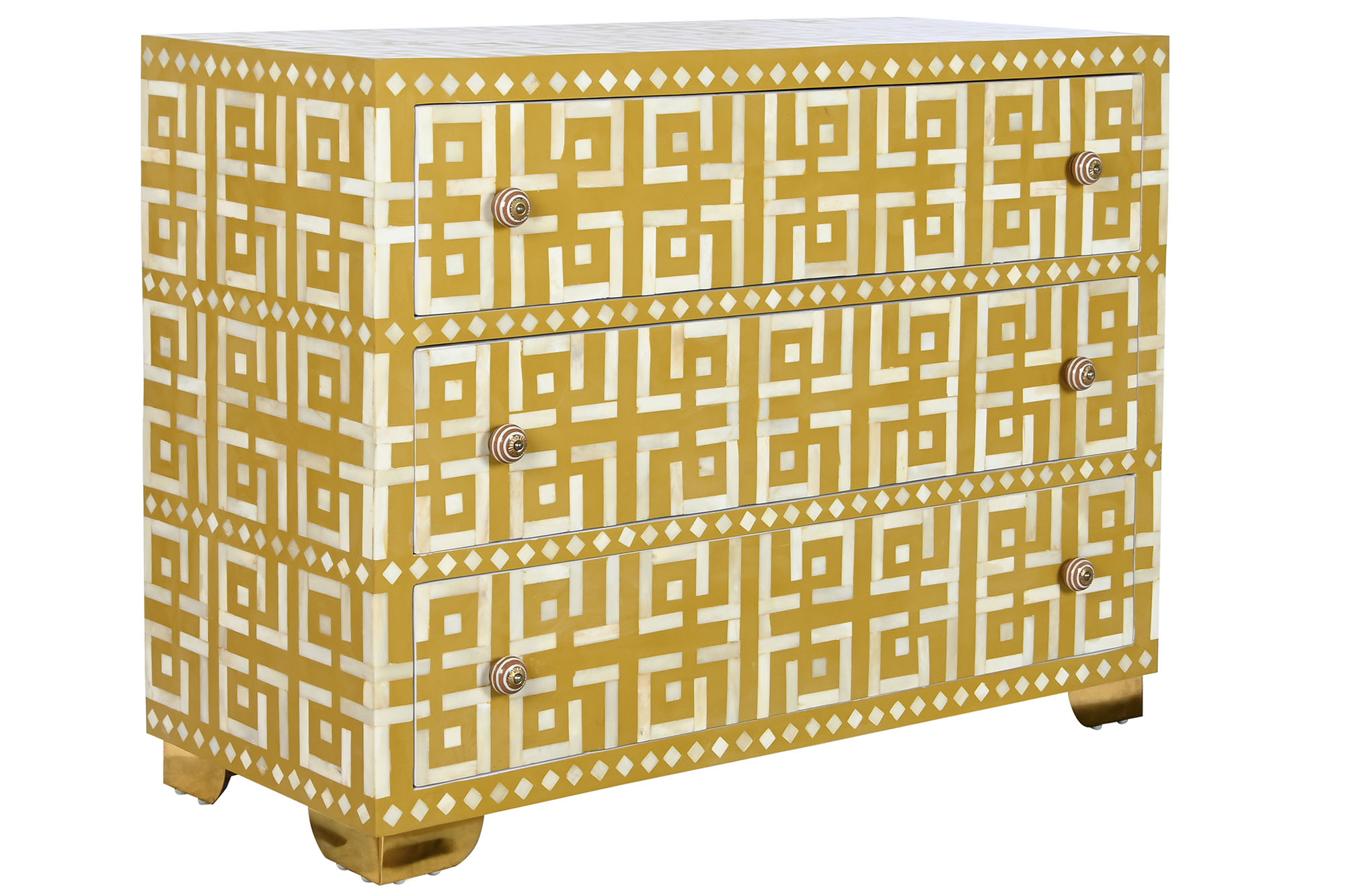 Comoda hueso 100x40x80 taracea amarillo