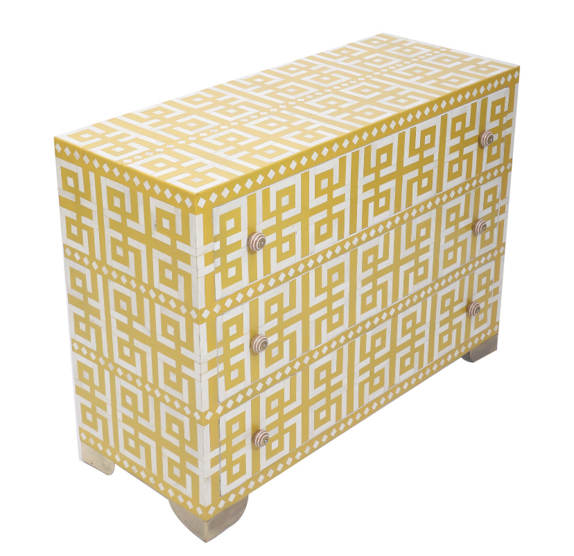 Comoda hueso 100x40x80 taracea amarillo