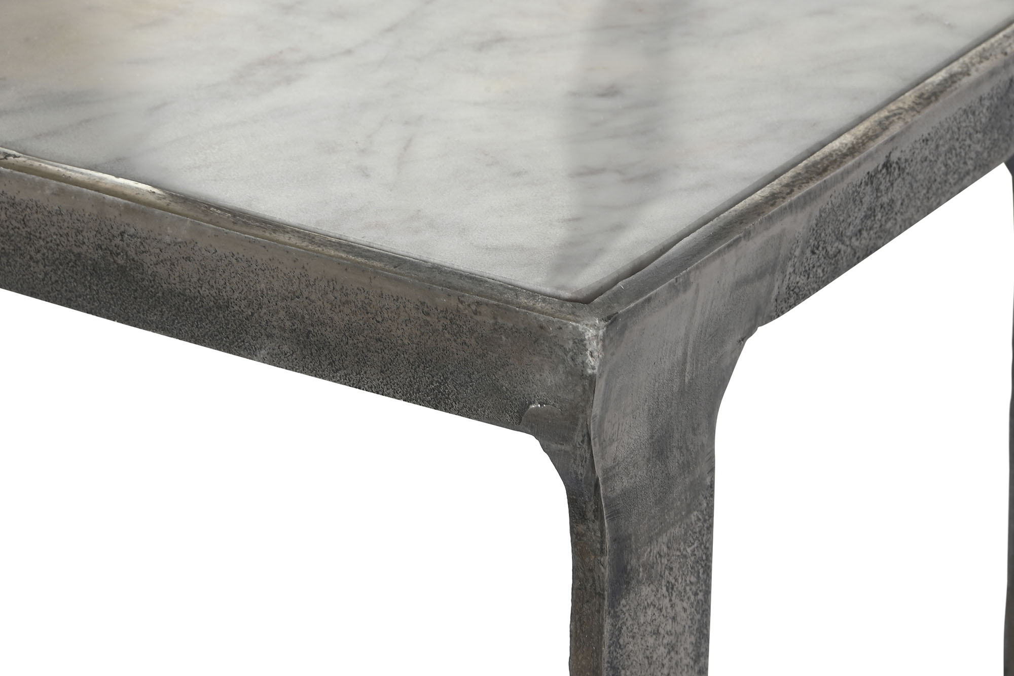 Consola set 2 marmol aluminio 108x30x79 patinado