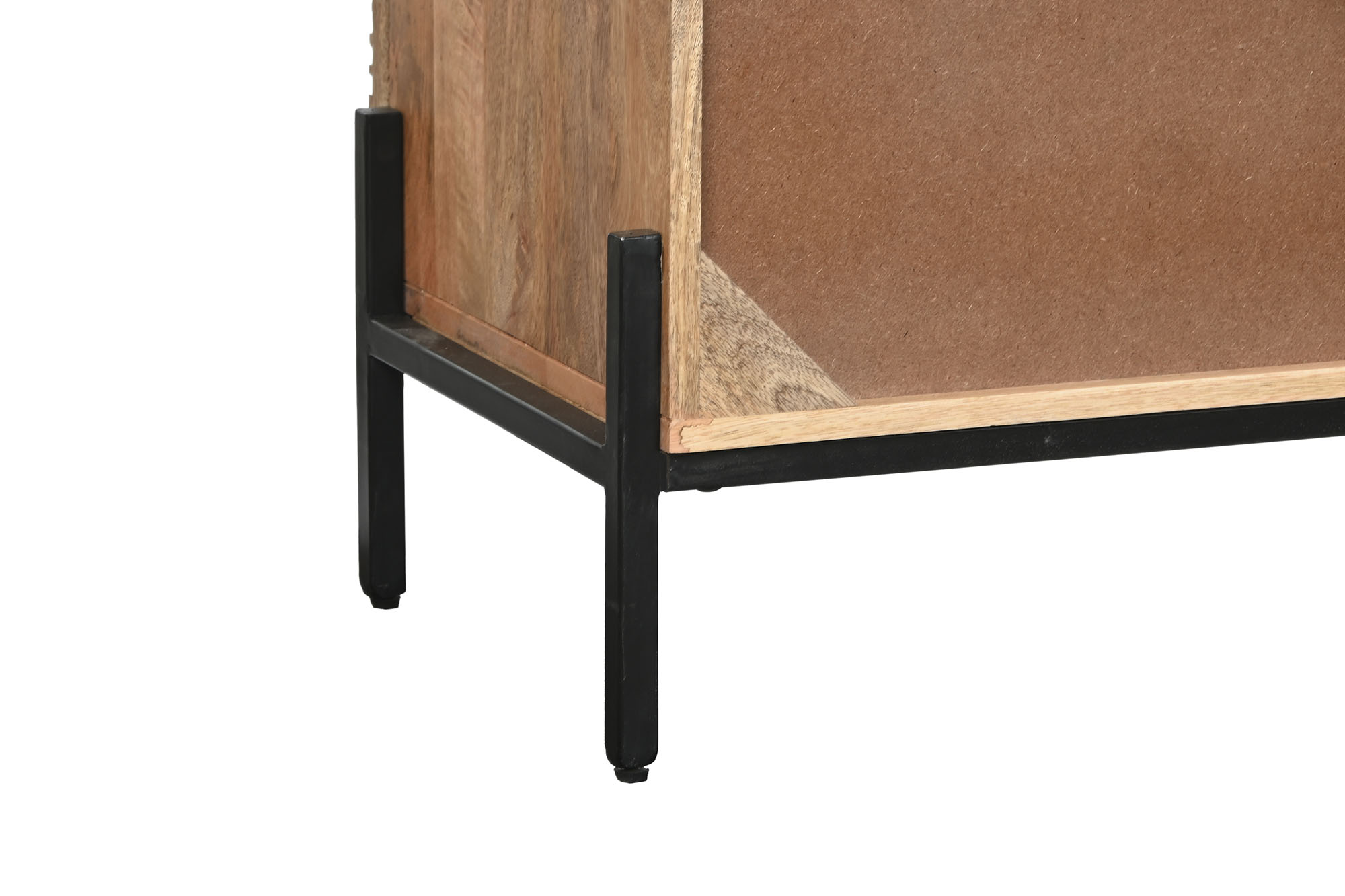 Mueble tv madera mango 180x40x50 tallado negro