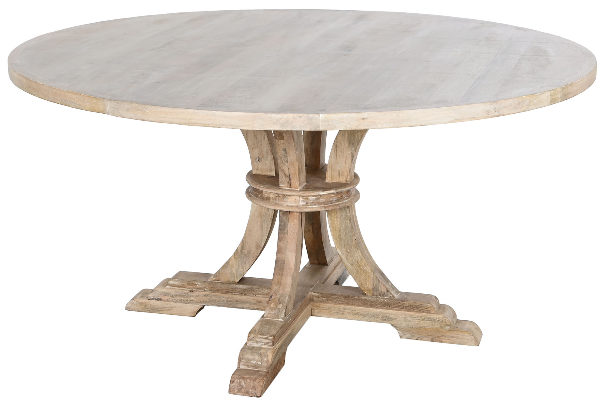 Mesa redonda comedor madera maciza 150x150x76