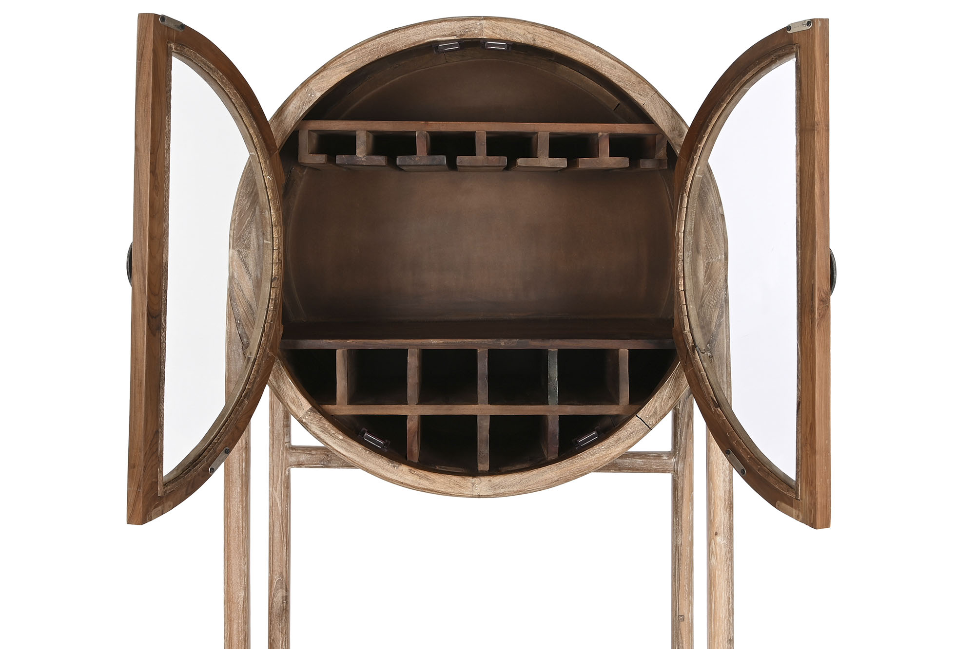 Mueble bar madera reciclada teca 75x40x182 natural