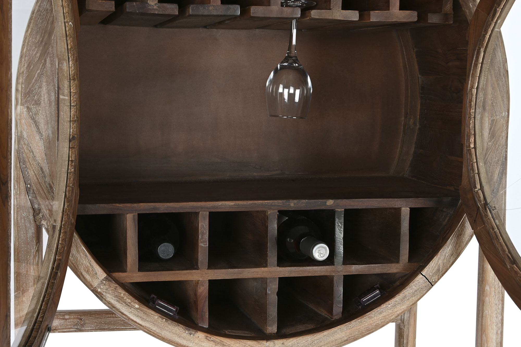 Mueble bar madera reciclada teca 75x40x182 natural