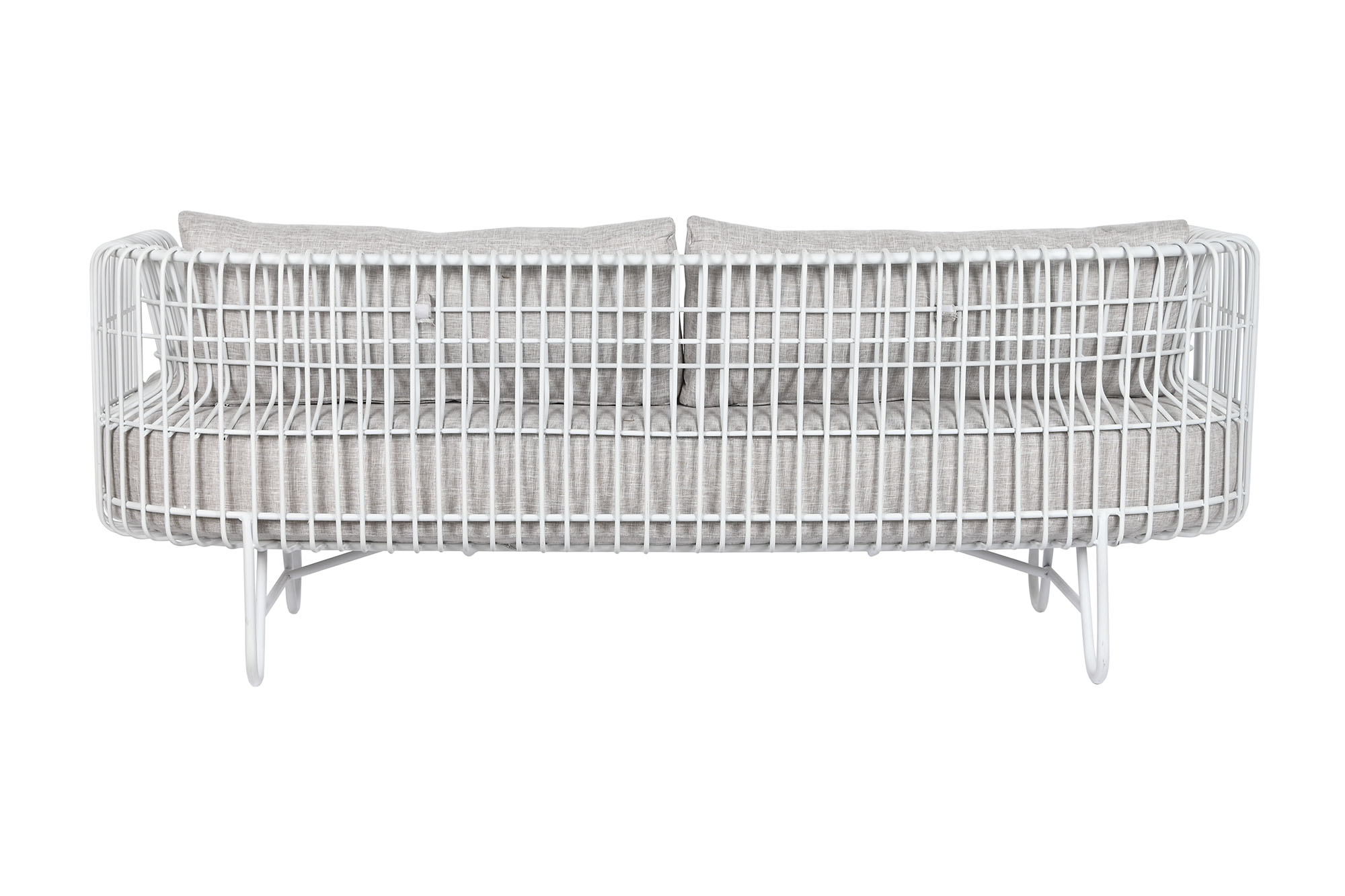 Sofa metal poliester 180 x 66 x 66 blanco