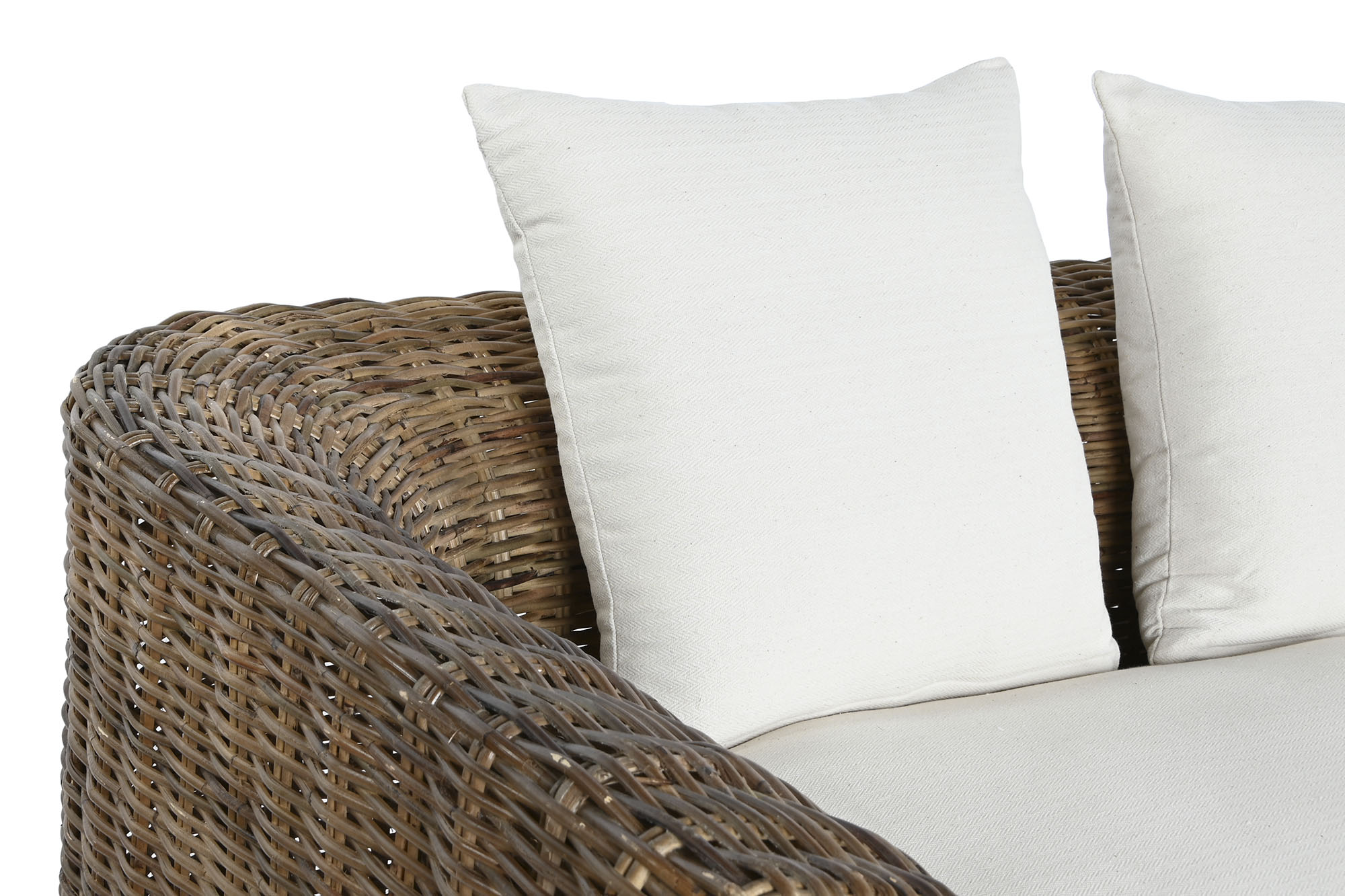 Sofa ratan 174x88x69 con cojines algod n natural