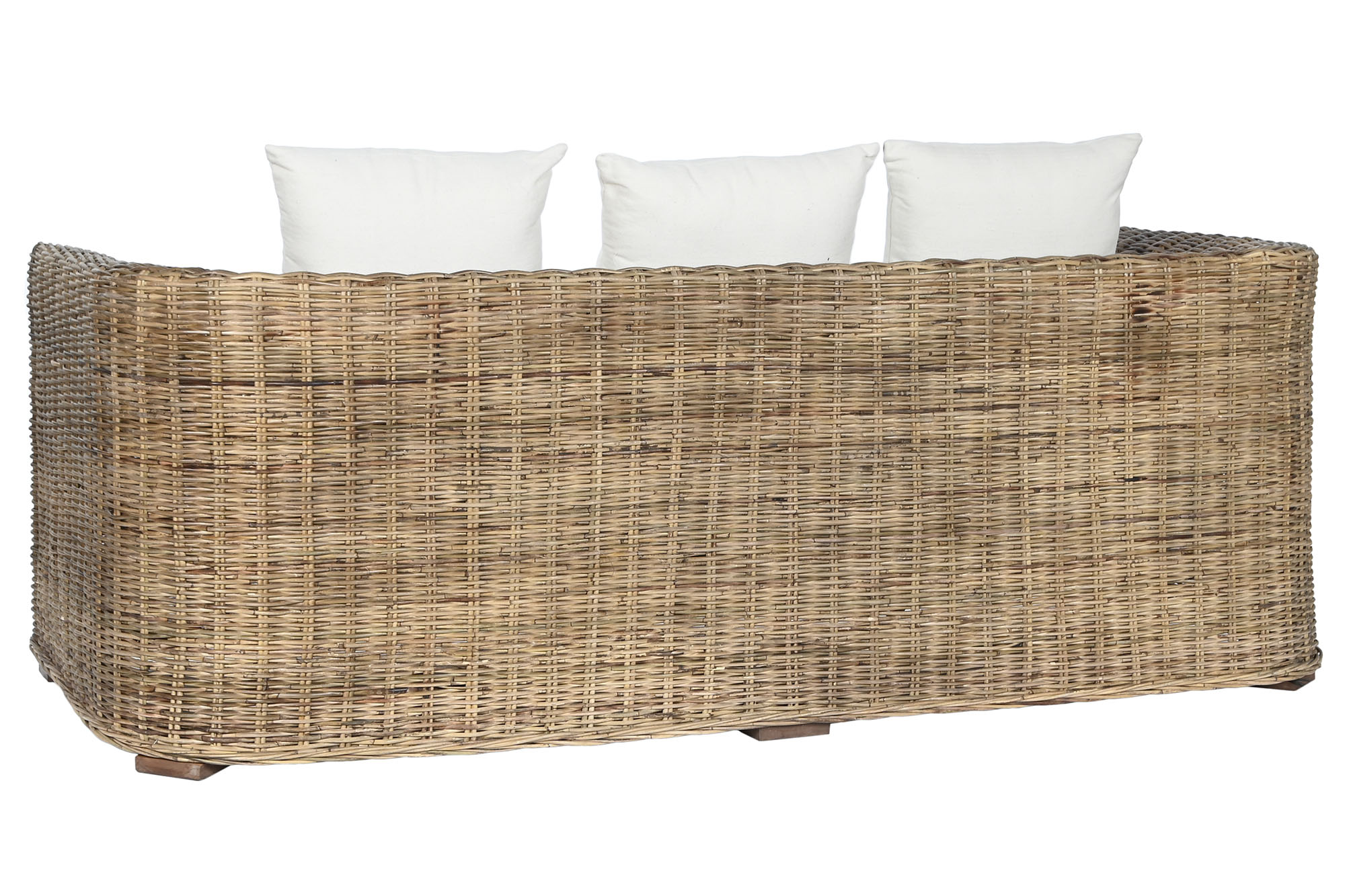 Sofa ratan 174x88x69 con cojines algod n natural