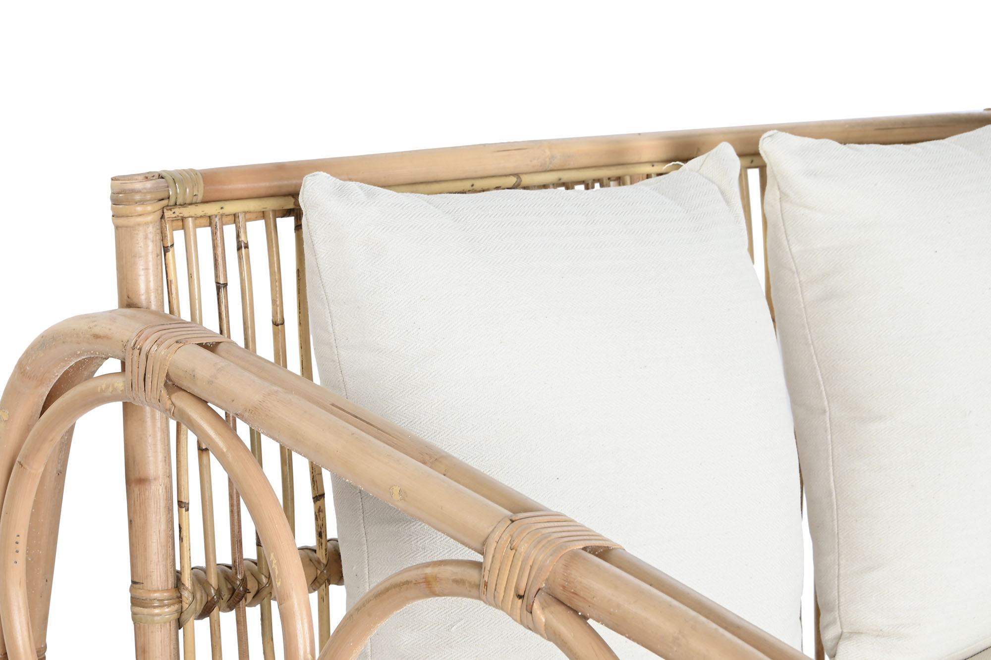 Sofa ratan algodon 192x72x75 con cojines algod n