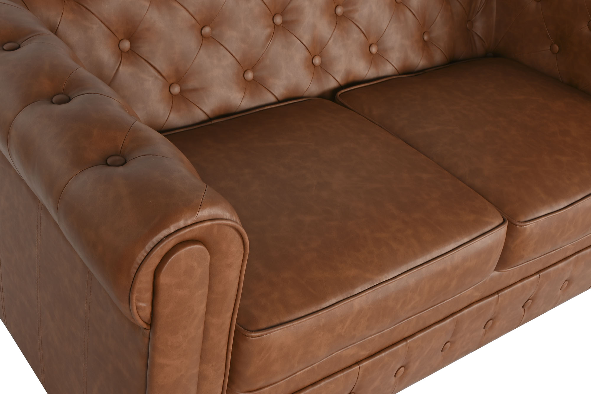 Sofa poliester madera 151x79x70 2 plazas marron