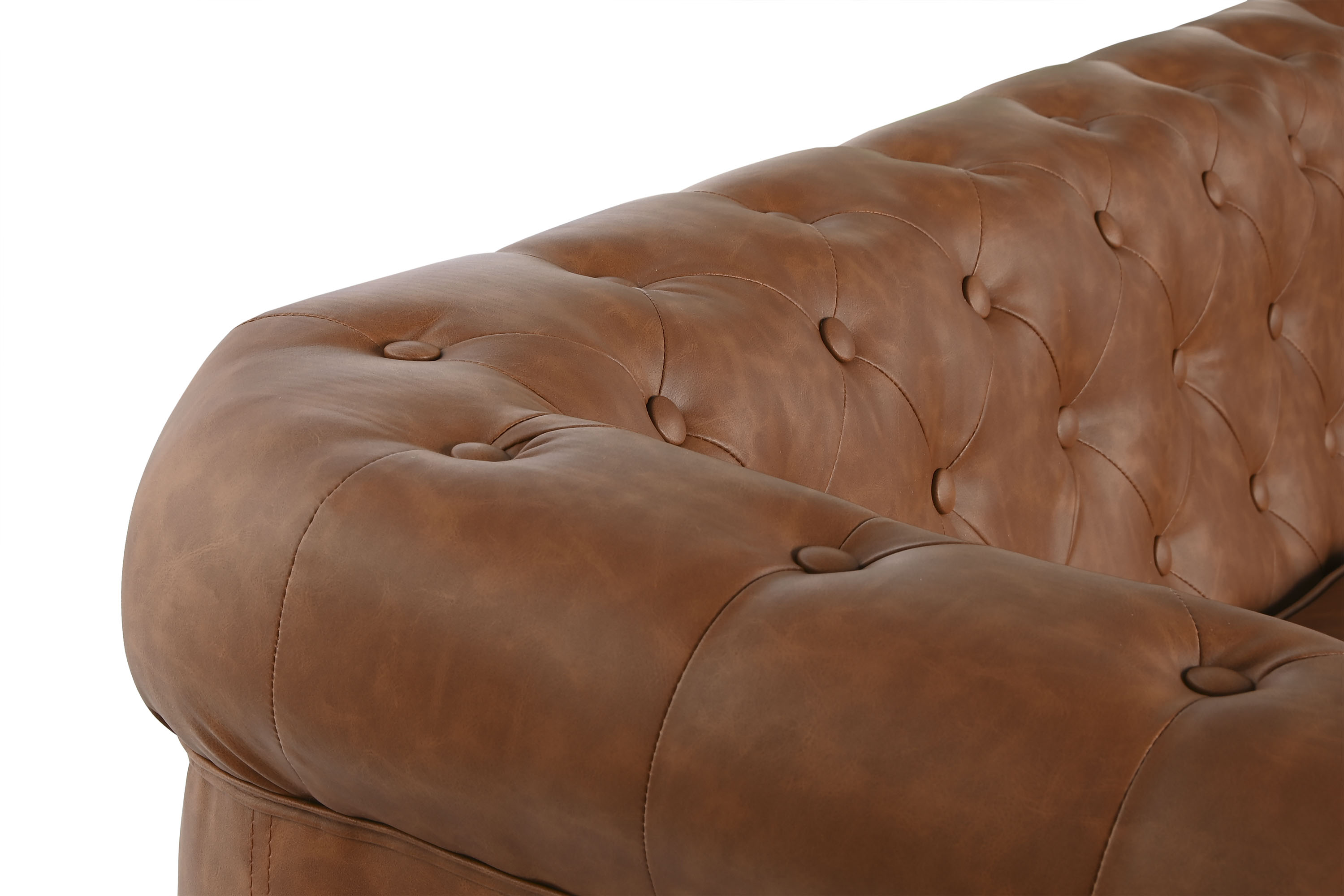 Sofa poliester madera 218x78x70 3 plazas marron