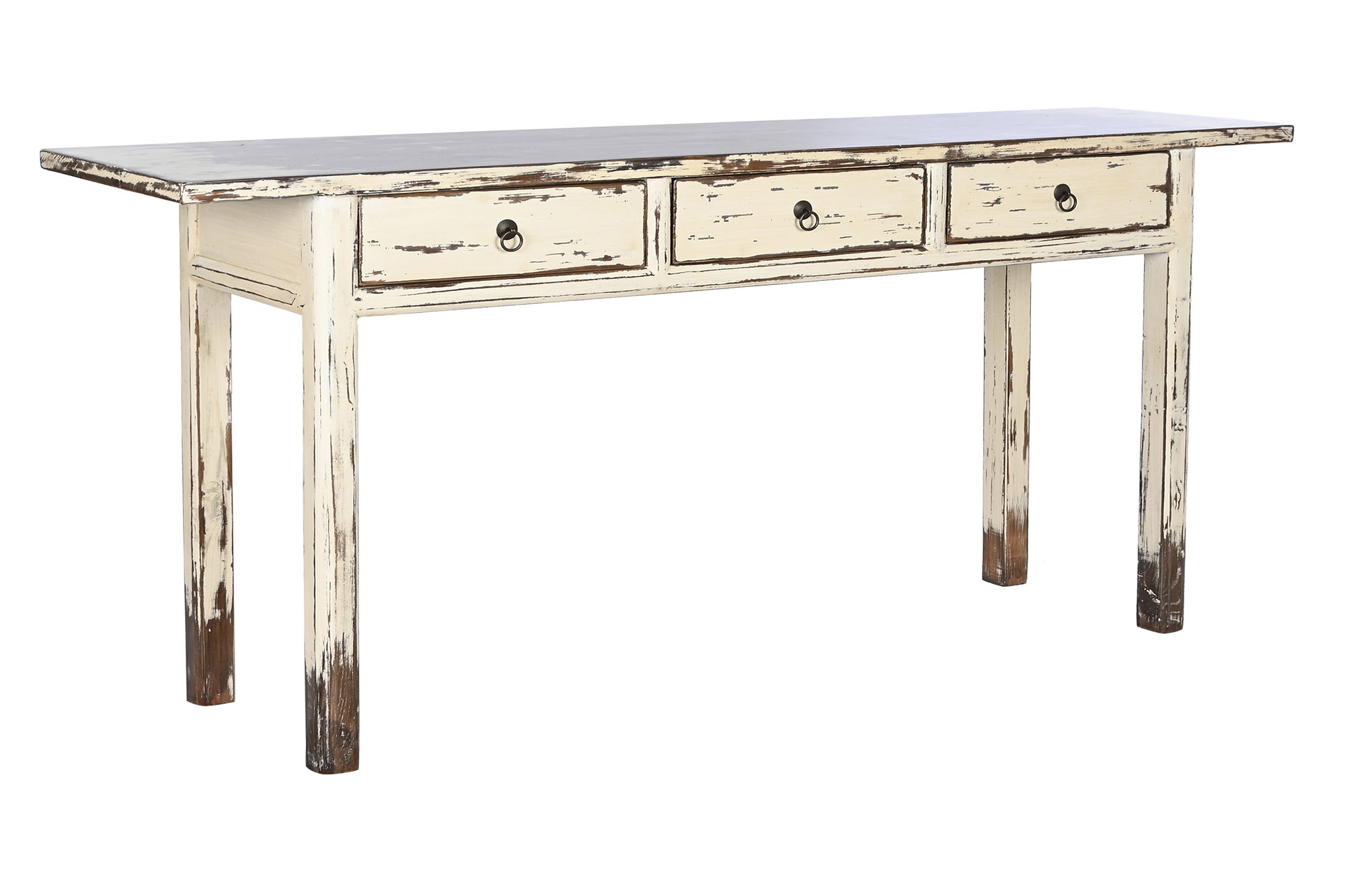 Consola olmo macizo 172x40x85 decape blanco