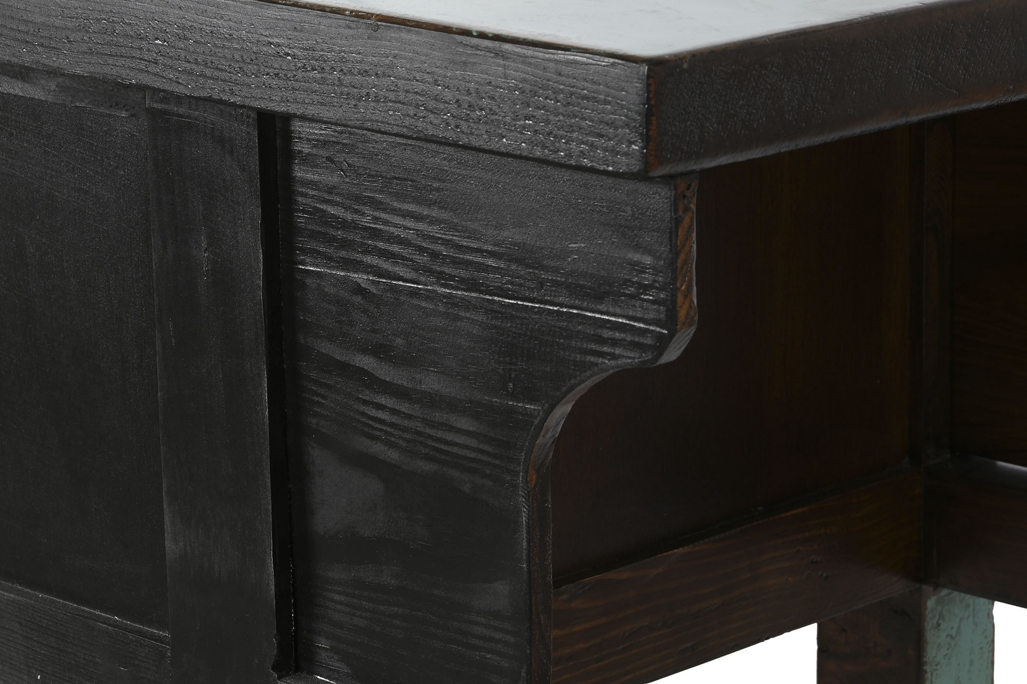 Consola olmo macizo 170x49x88 decape turquesa