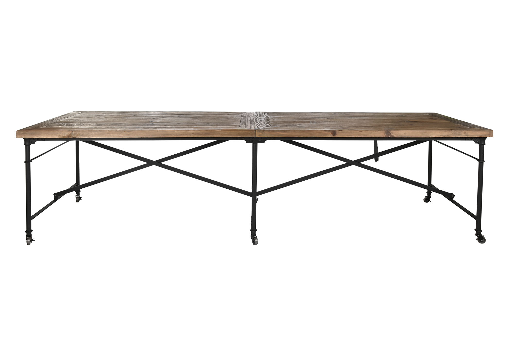 Mesa comedor madera metal 300x100x78 marron