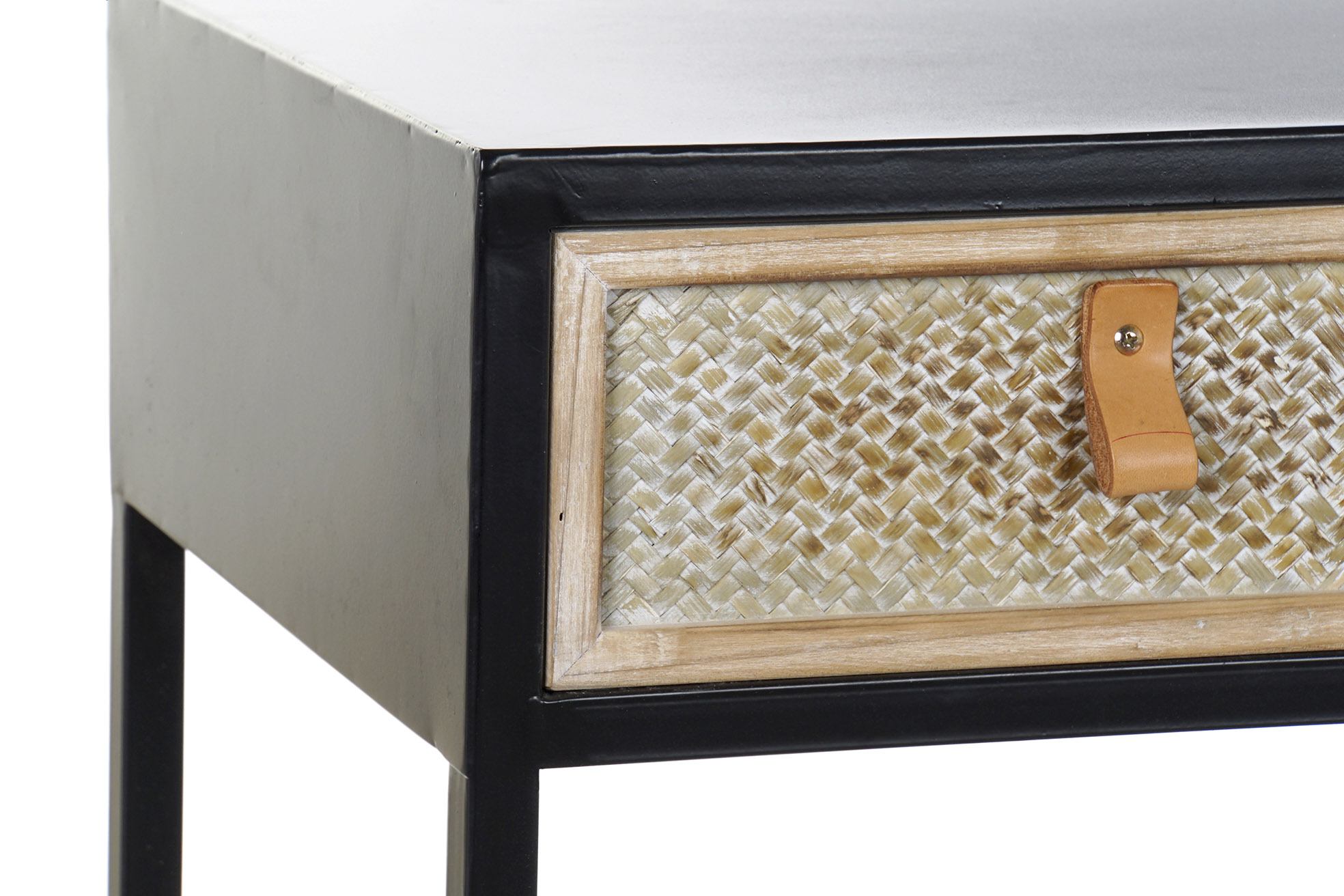 Consola metal madera 120x38x80 negro