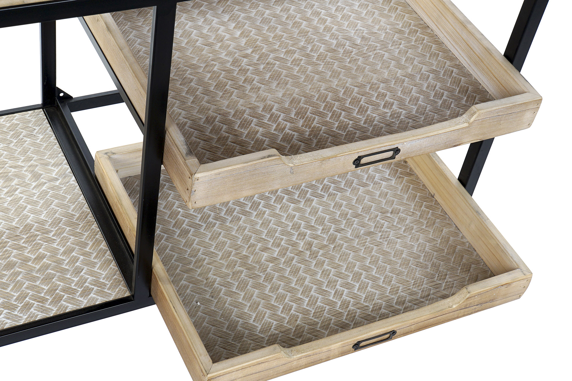 Consola metal madera 120x38x80 negro