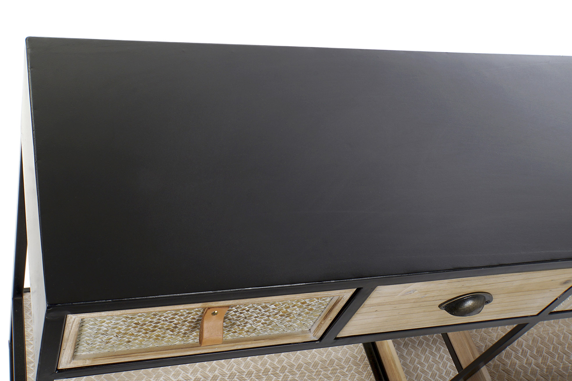 Consola metal madera 120x38x80 negro