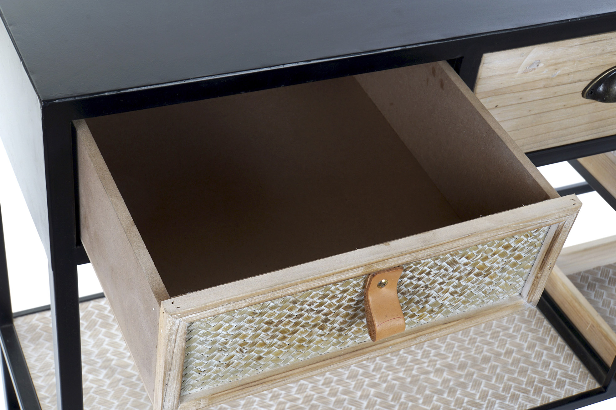 Consola metal madera 120x38x80 negro