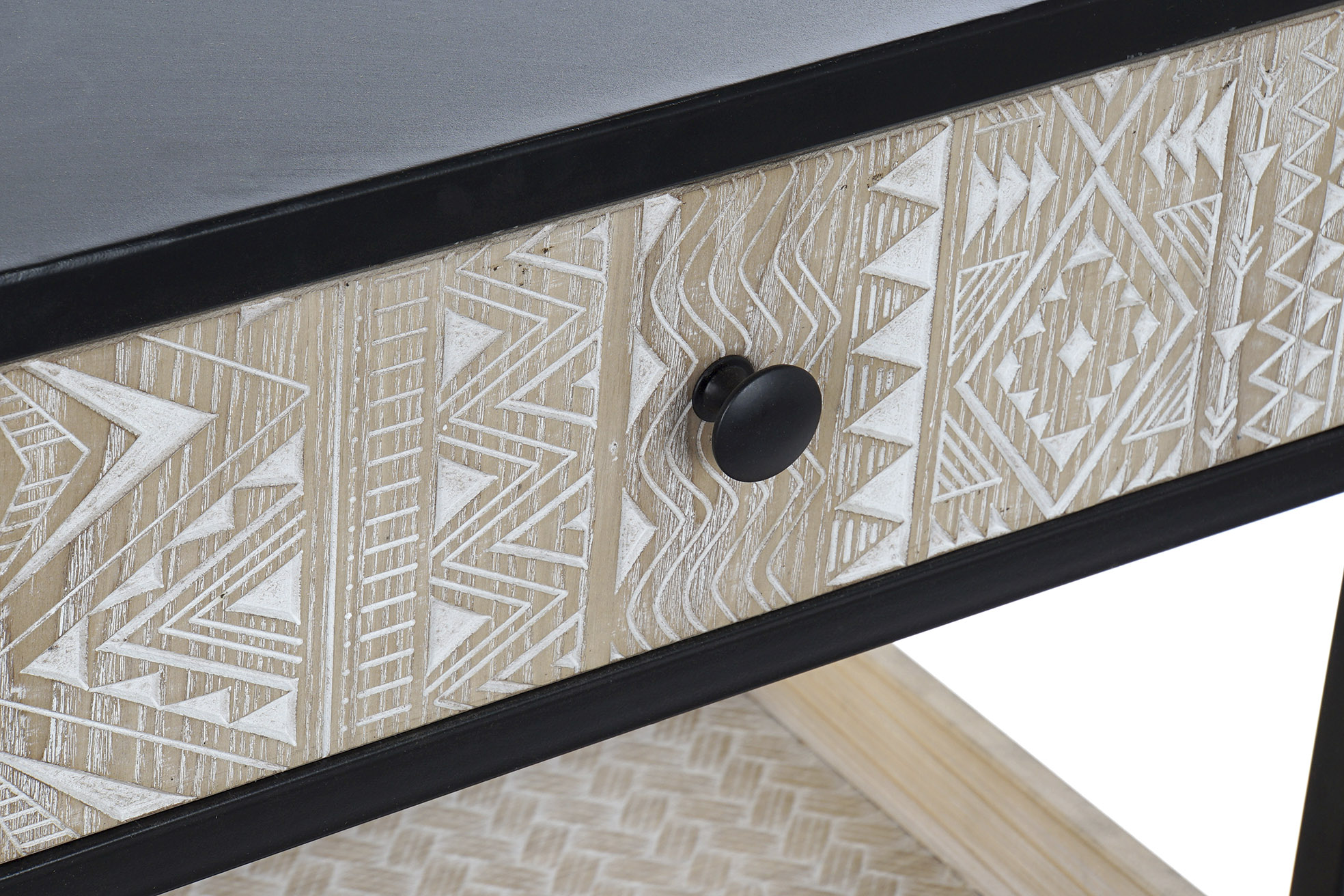 Consola metal madera 120x38x80 negro