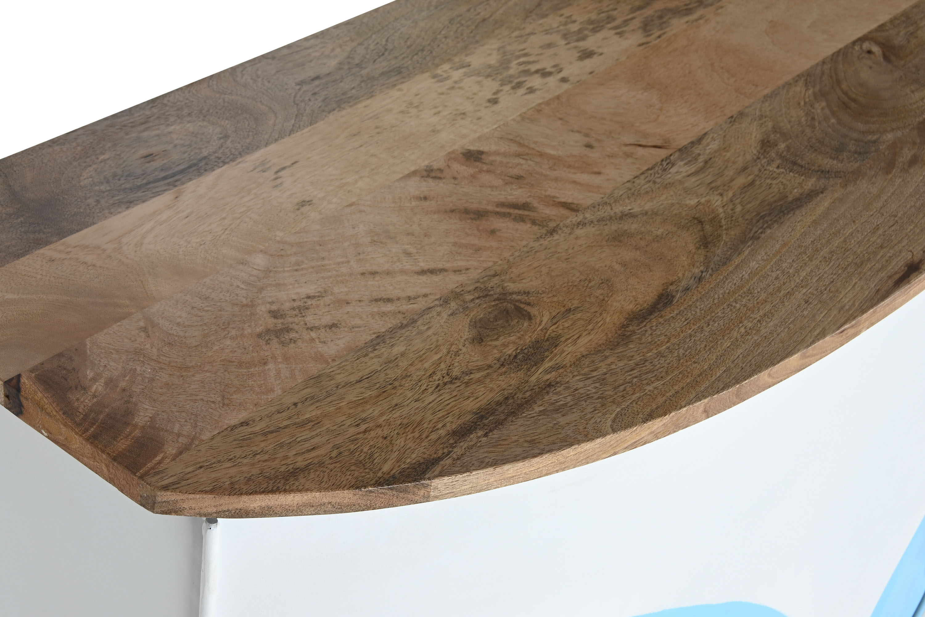 Mueble bar hierro mango 157x52x90 focos turquesa