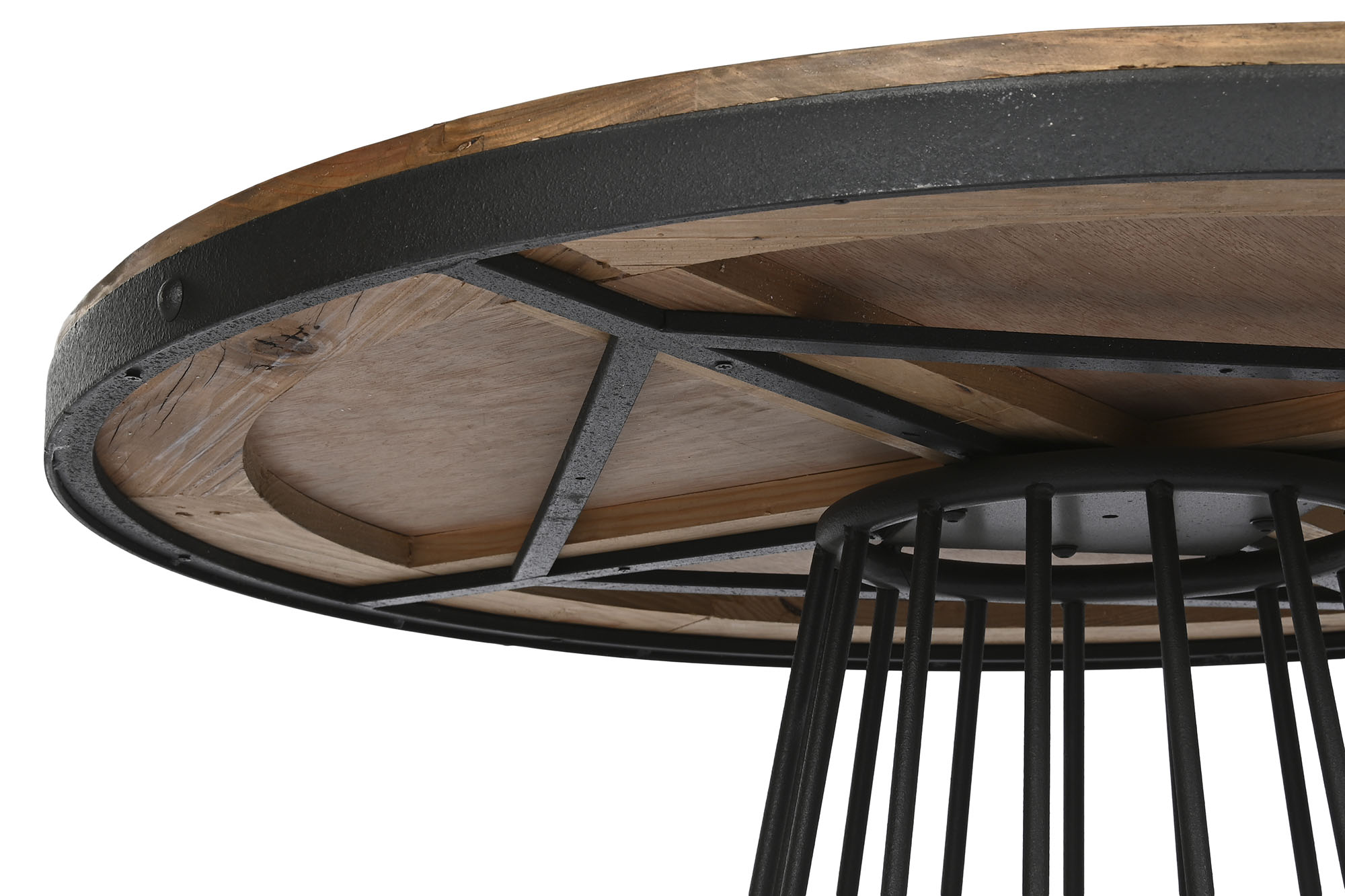 Mesa comedor madera metal 110x110x79 natural