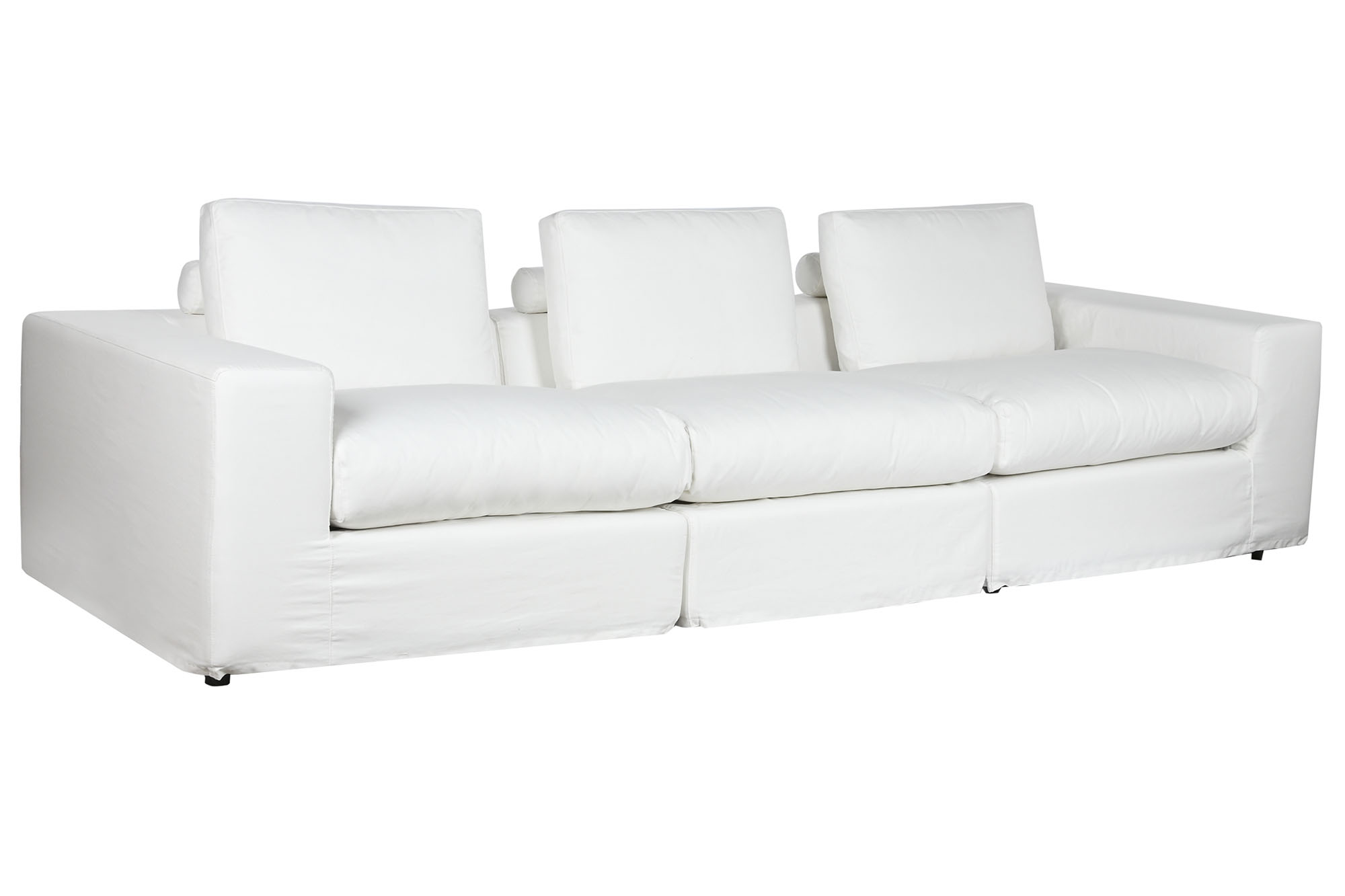 Sofa poliester pluma 286x95,5x57 blanco
