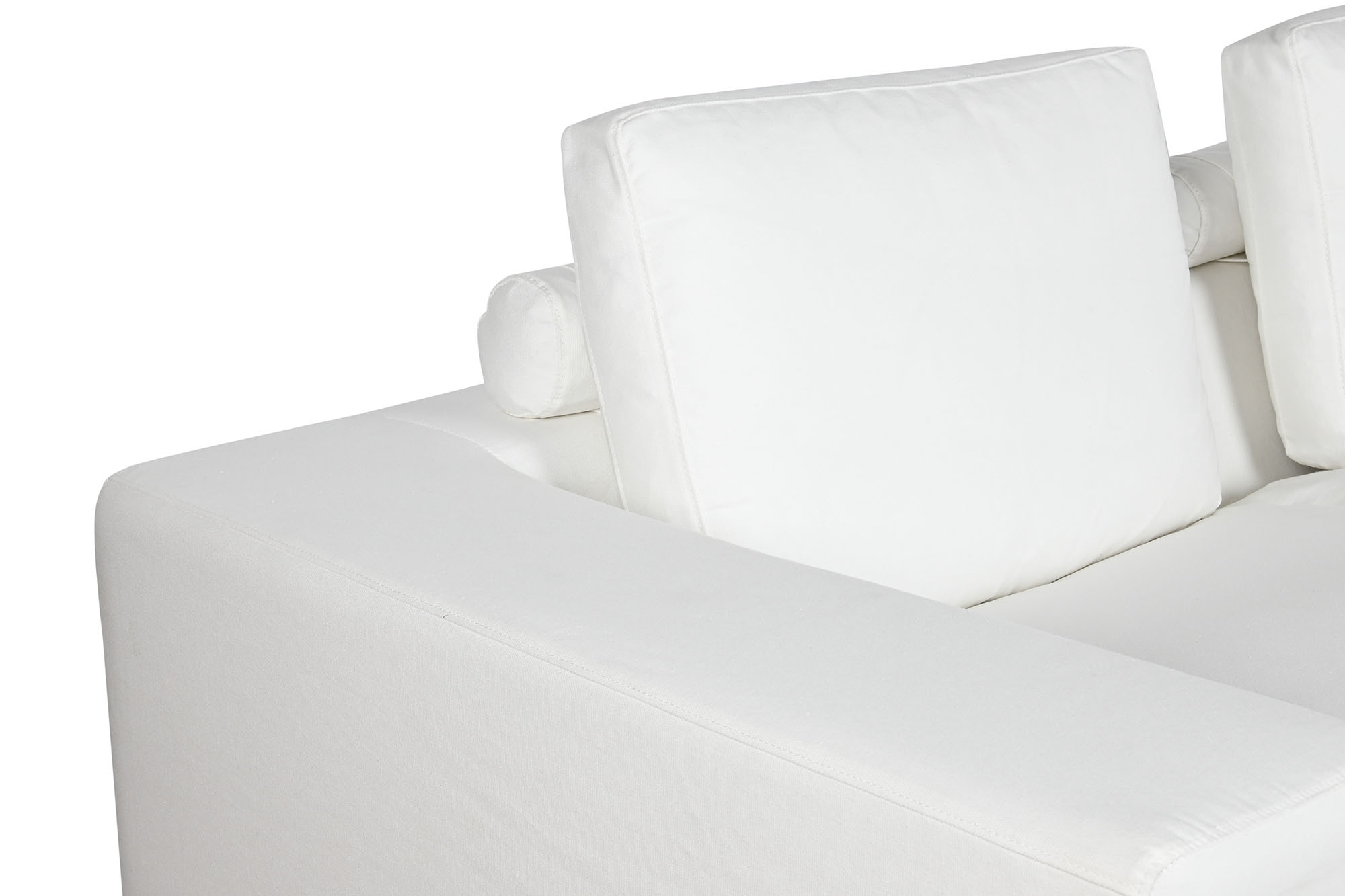 Sofa poliester pluma 286x95,5x57 blanco