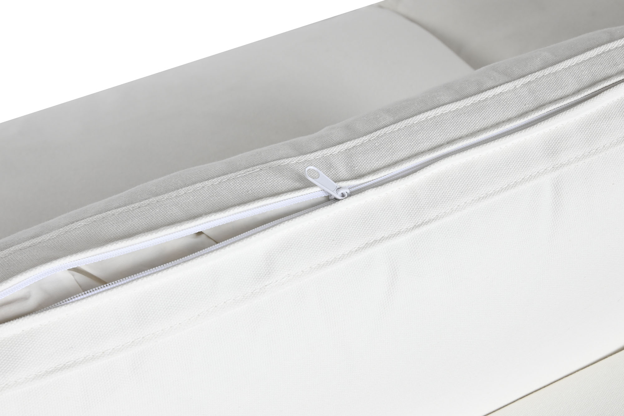 Sofa poliester pluma 286x95,5x57 blanco