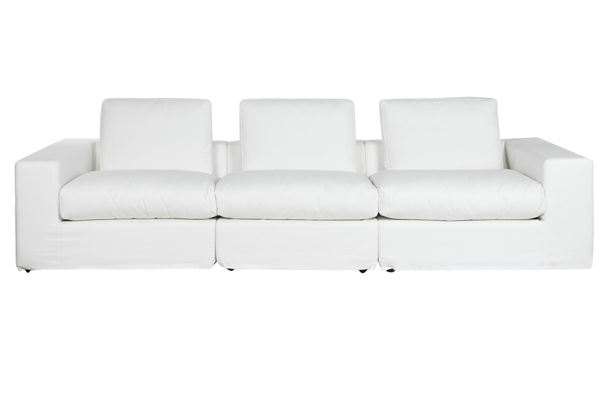 Sofa poliester pluma 286x95,5x57 blanco