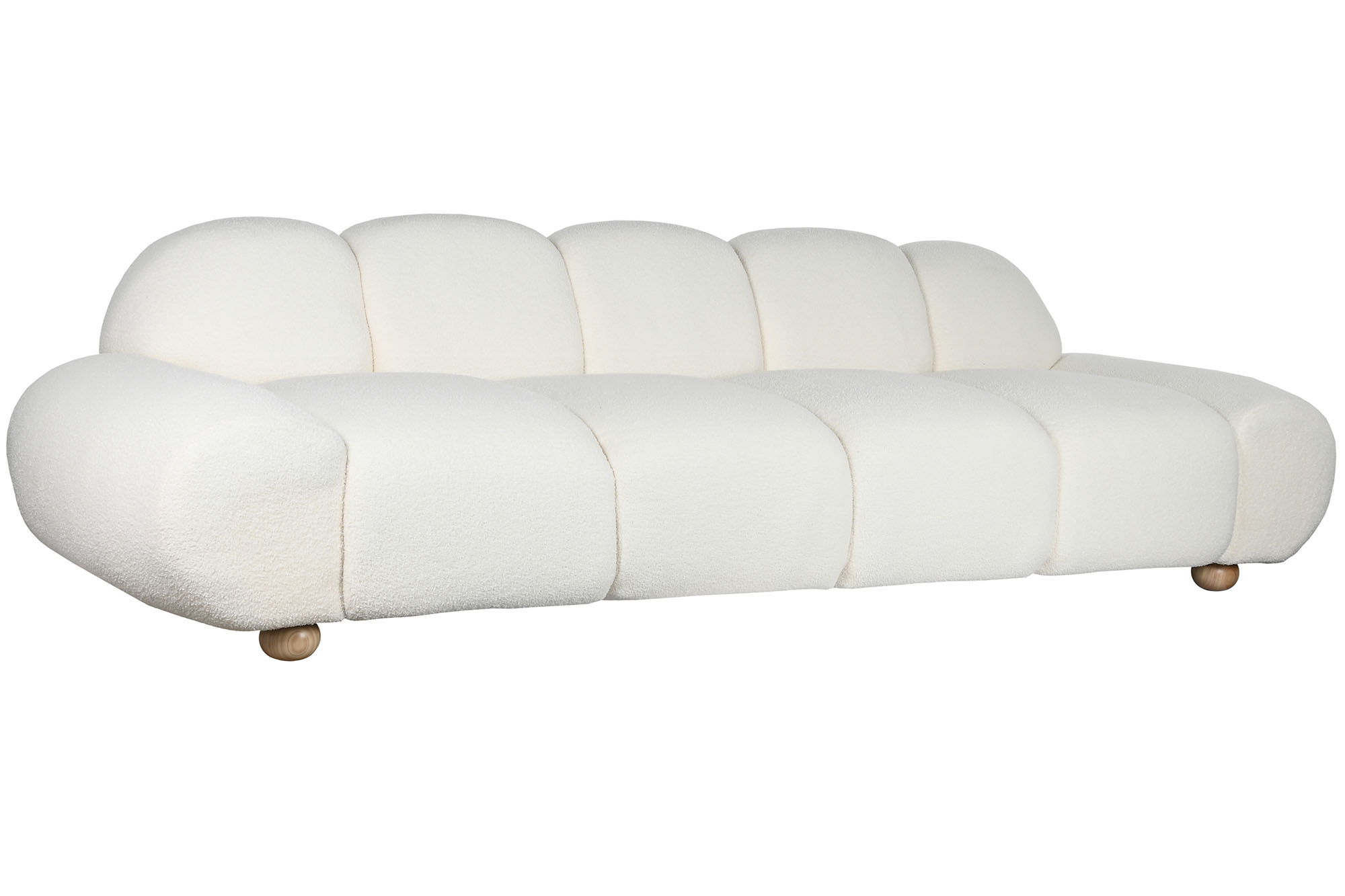 Sofa poliester madera 284x103x83 blanco