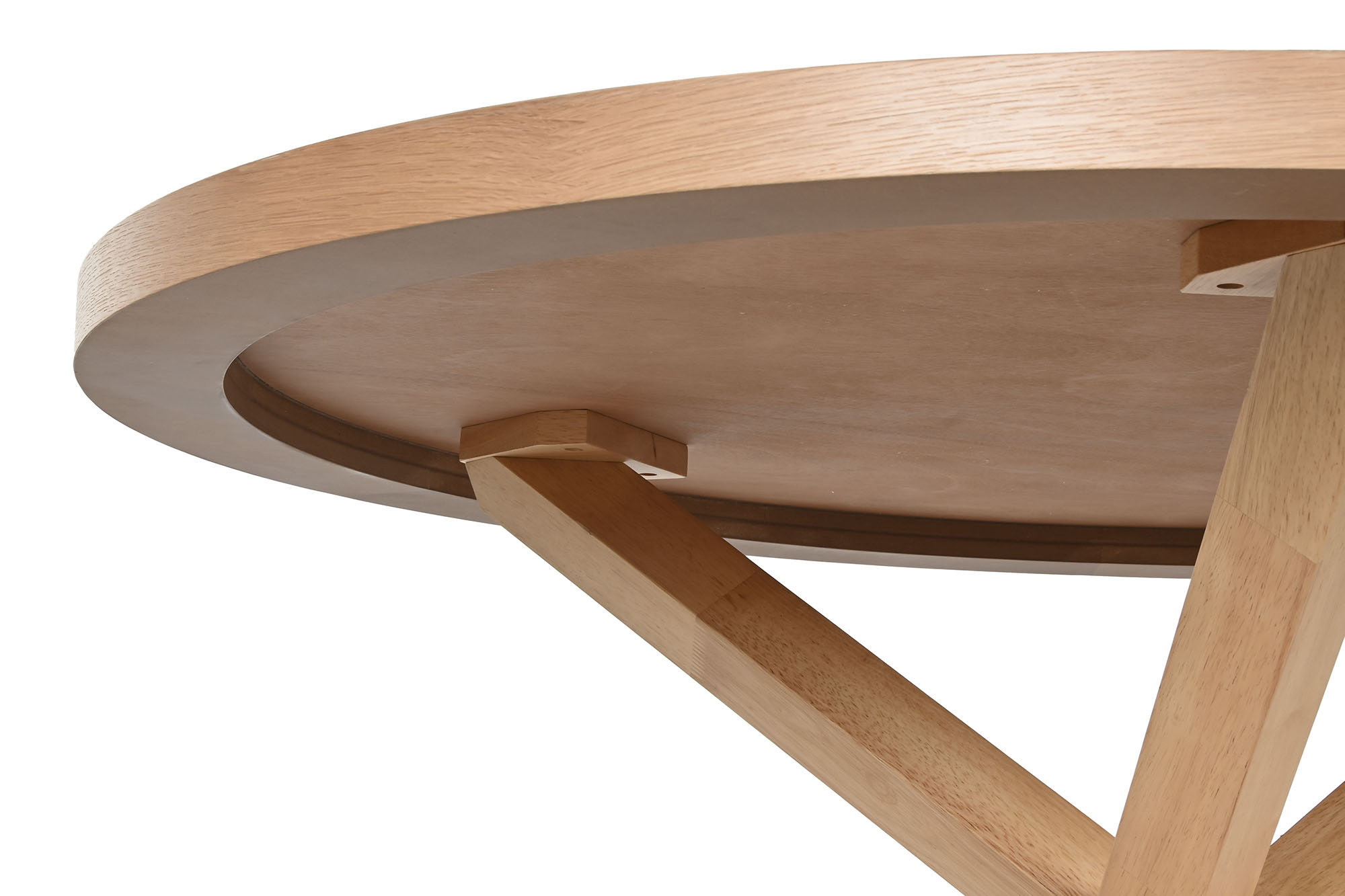 Mesa madera caucho 137x137x75 natural