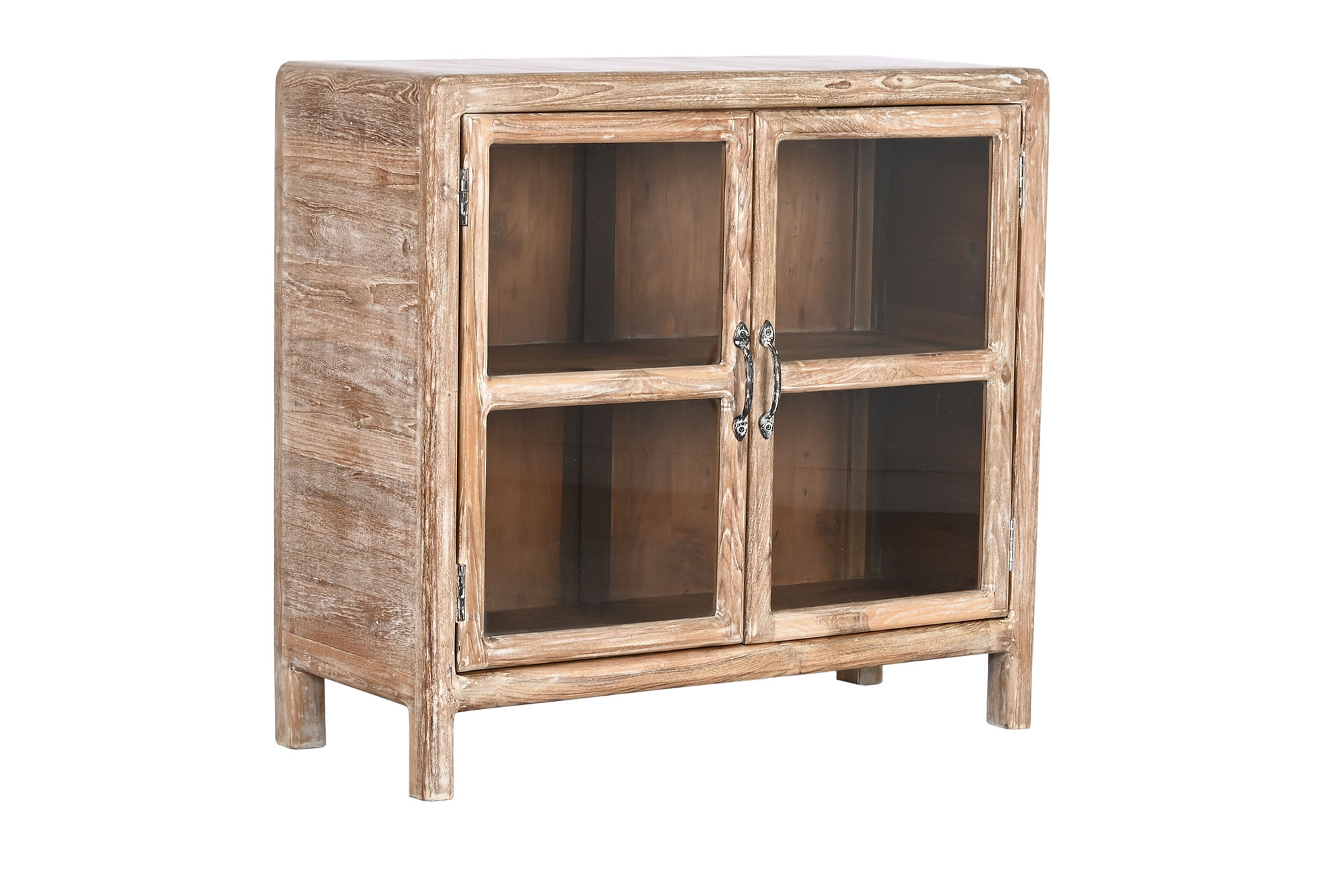Aparador teca reciclada cristal 90x38x85 natural
