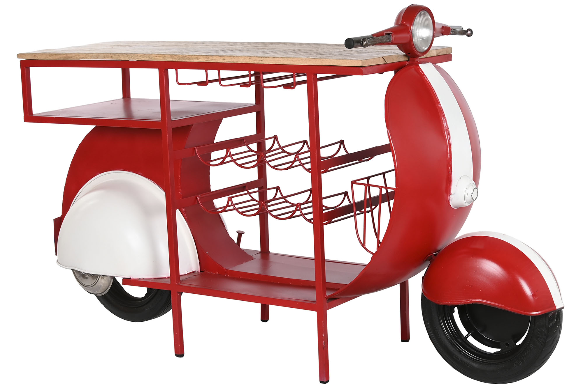 Botellero metal 183x51x102 moto rojo