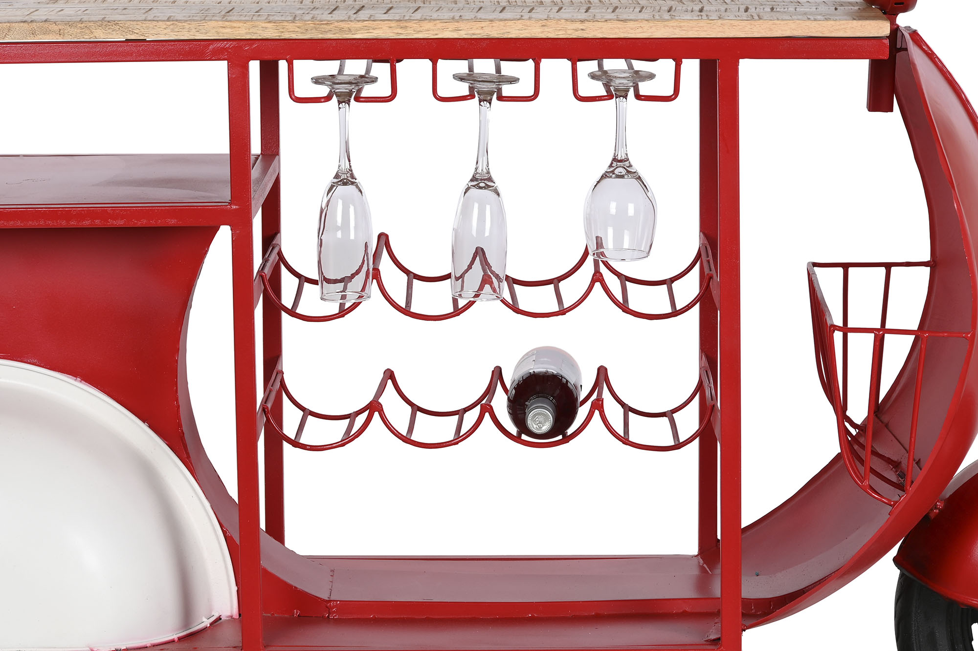 Botellero metal 183x51x102 moto rojo