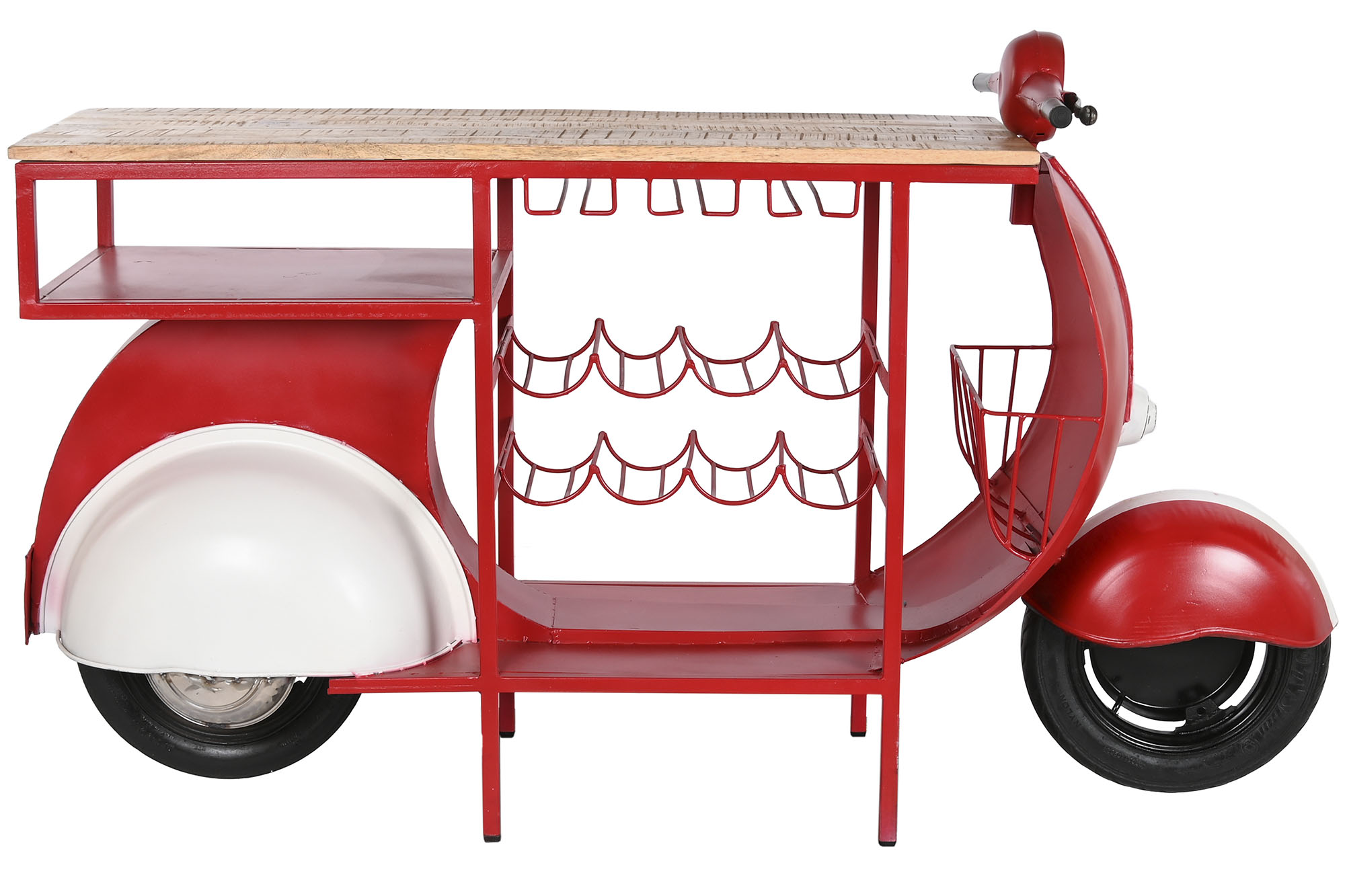 Botellero metal 183x51x102 moto rojo