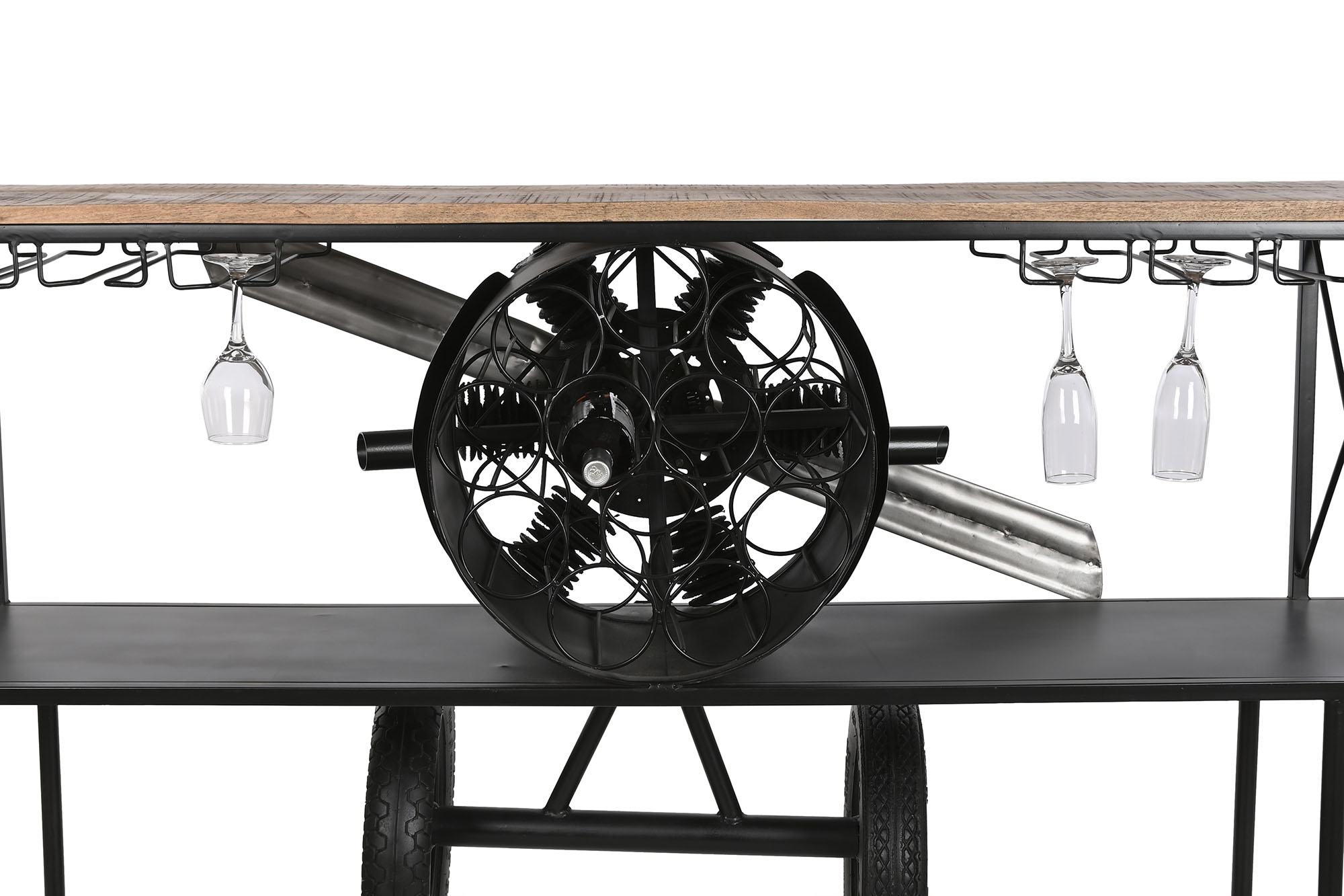 Consola metal madera 191x58x91 52,30 avion negro