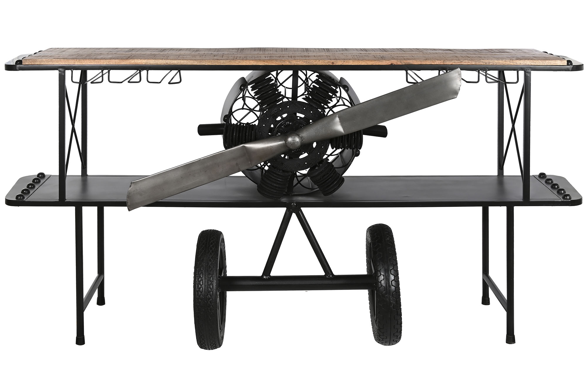 Consola metal madera 191x58x91 52,30 avion negro
