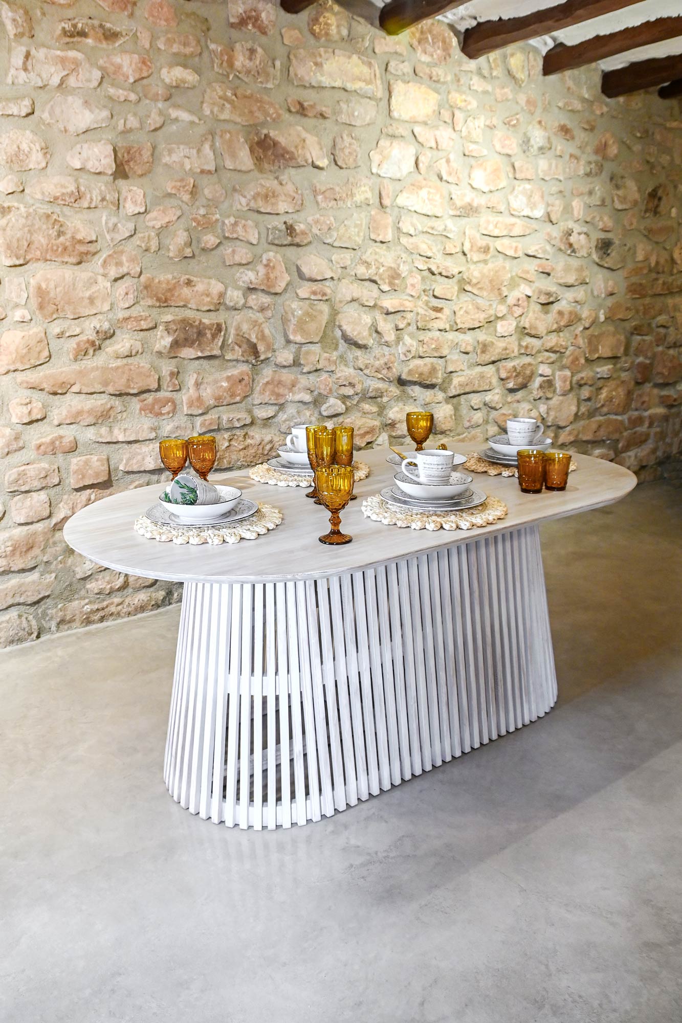 Mesa ovalada comedor mindi 180x100x75 decape