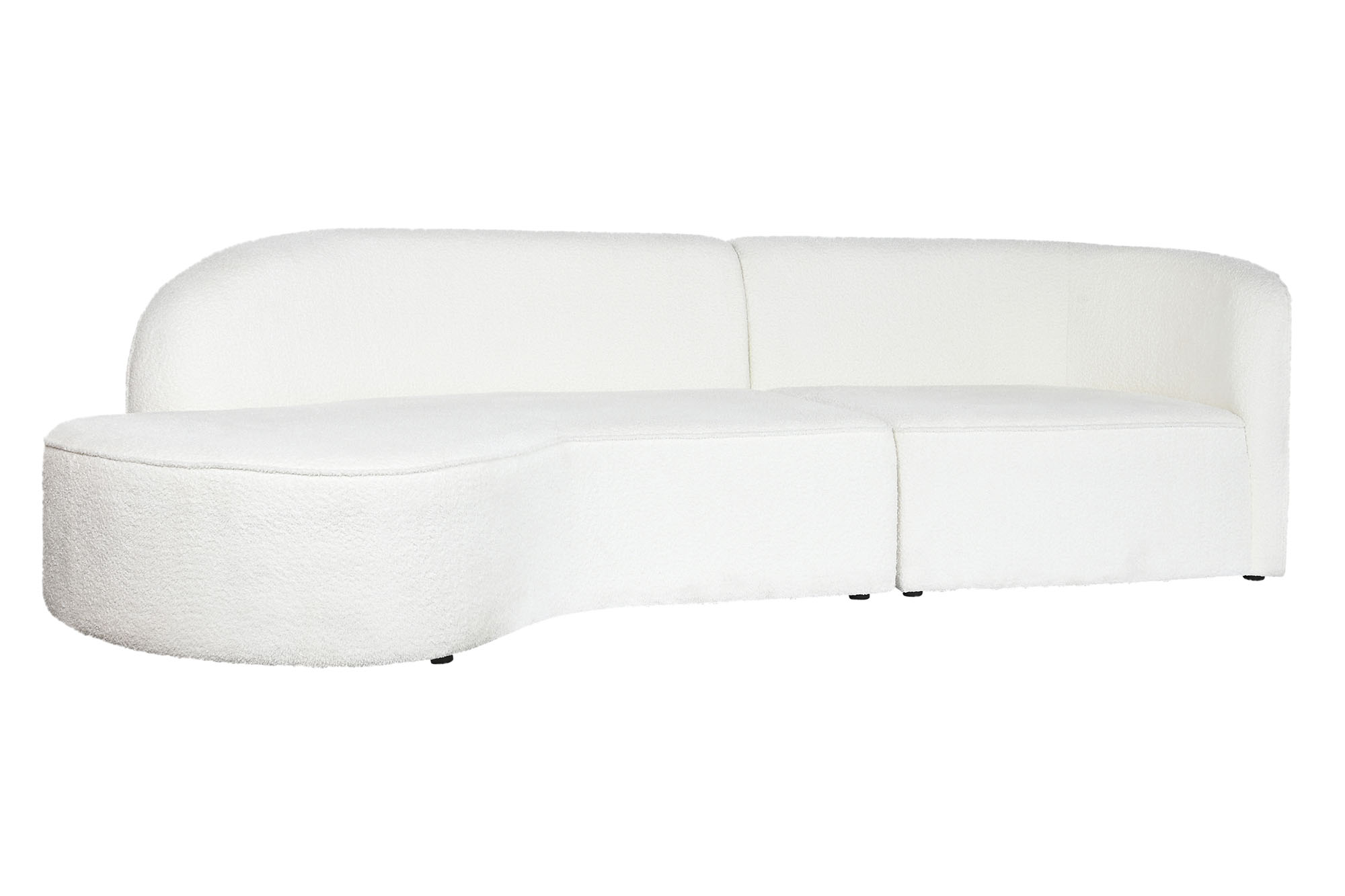 Sofa poliester 299x107x73 bucle blanco