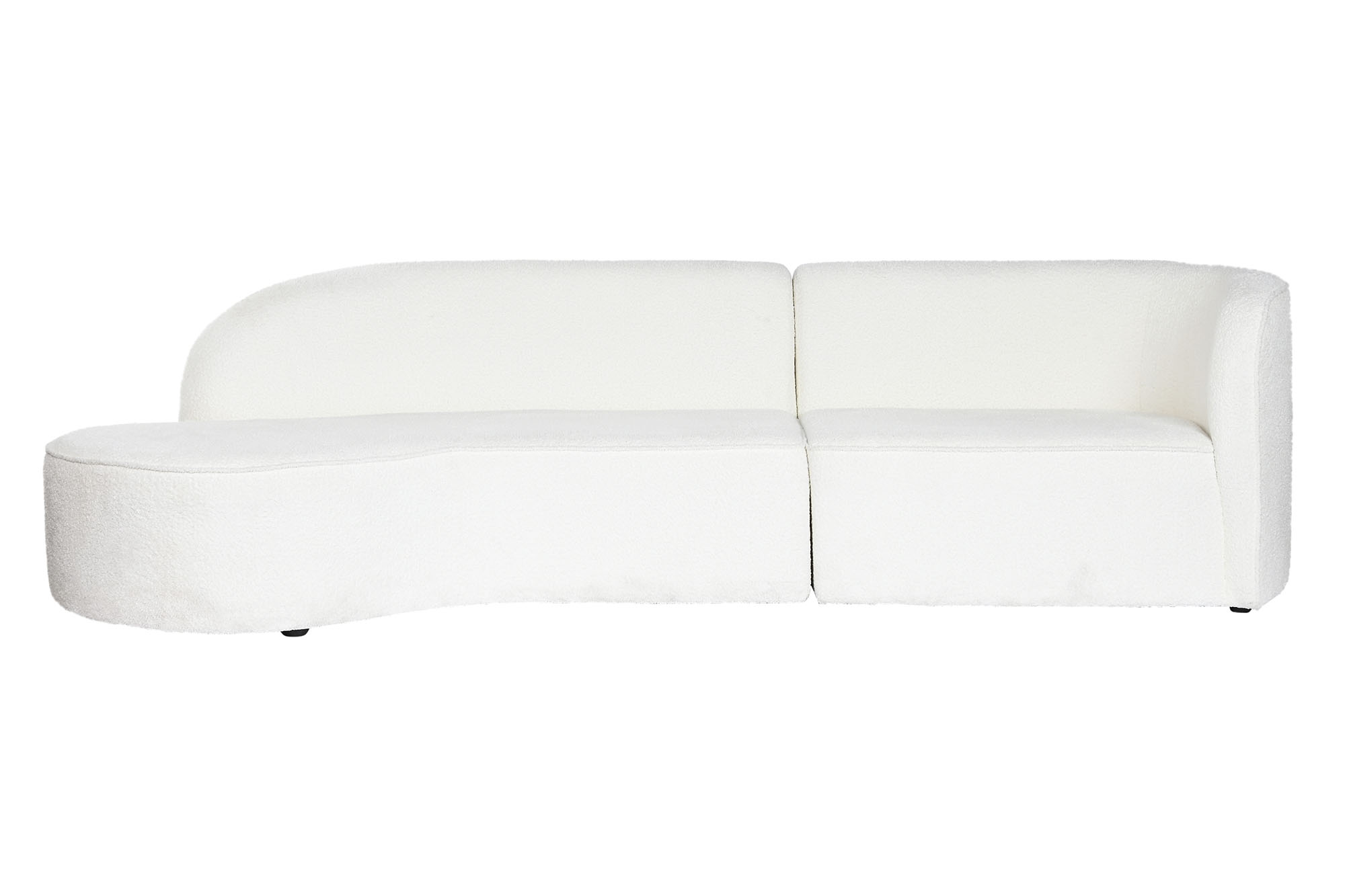Sofa poliester 299x107x73 bucle blanco