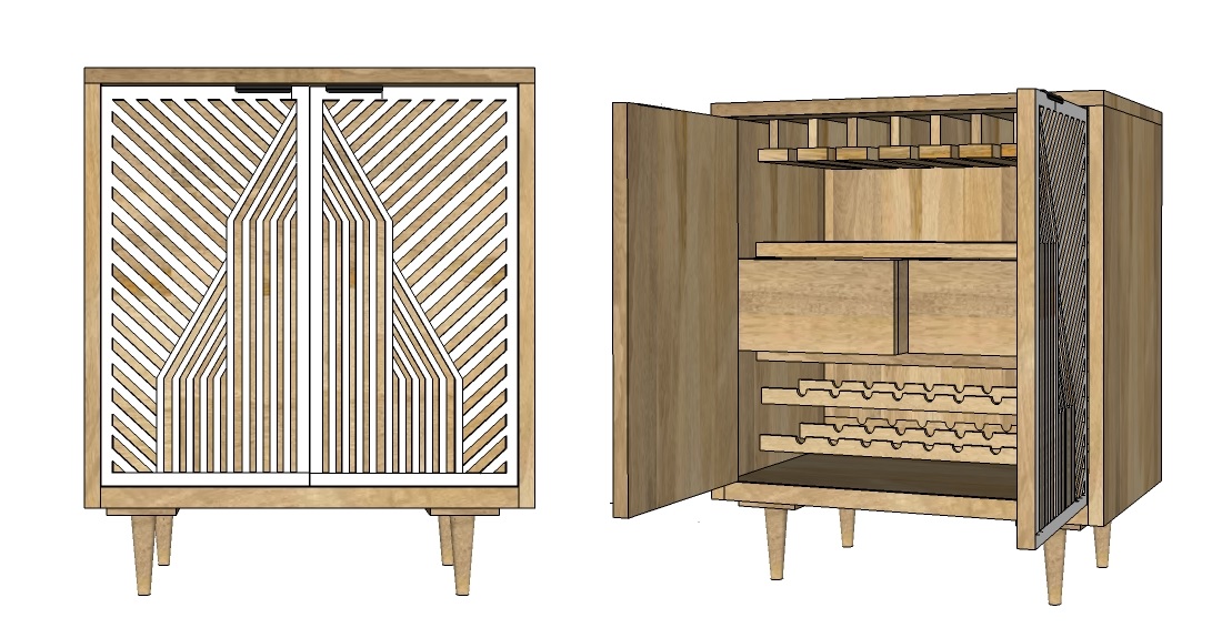 Botellero mango 84x41x108 blanco