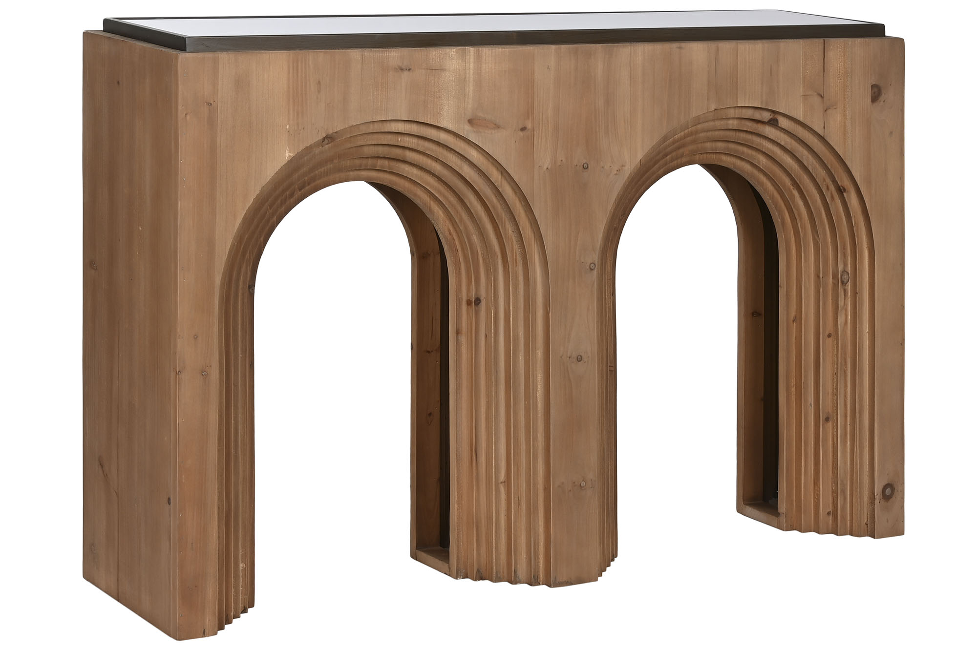 Consola abeto cristal 122x30x80 3,00 arco marron