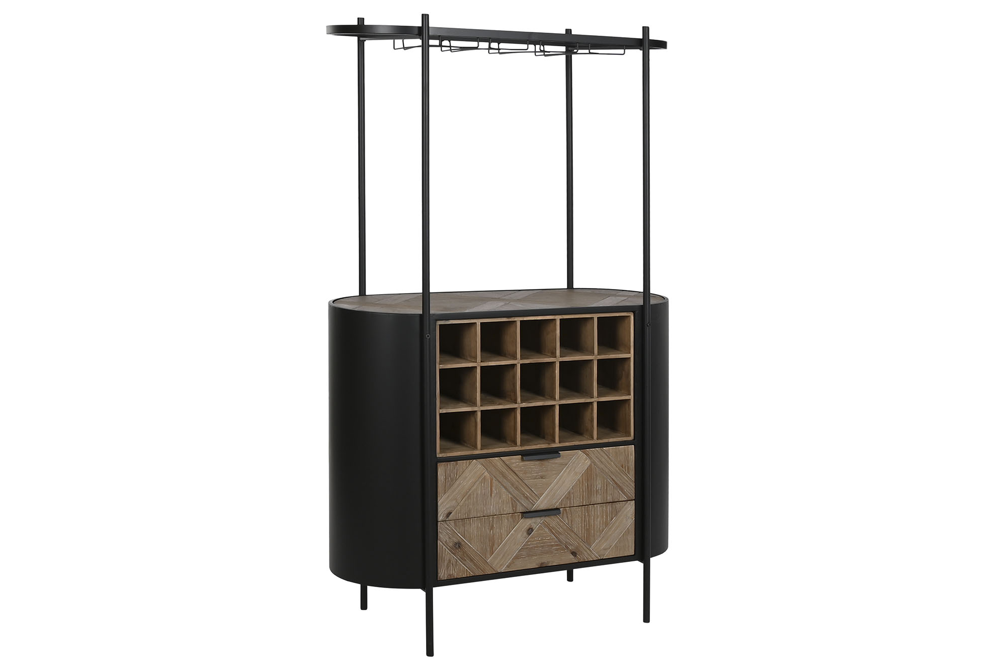 Botellero abeto metal 90x36x150 negro