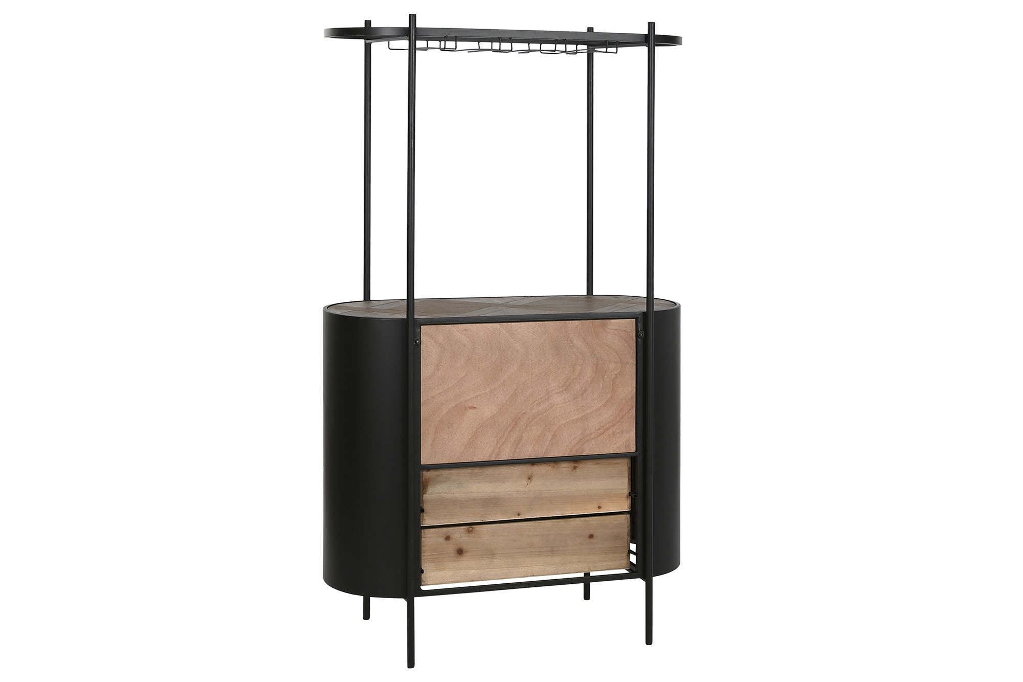 Botellero abeto metal 90x36x150 negro