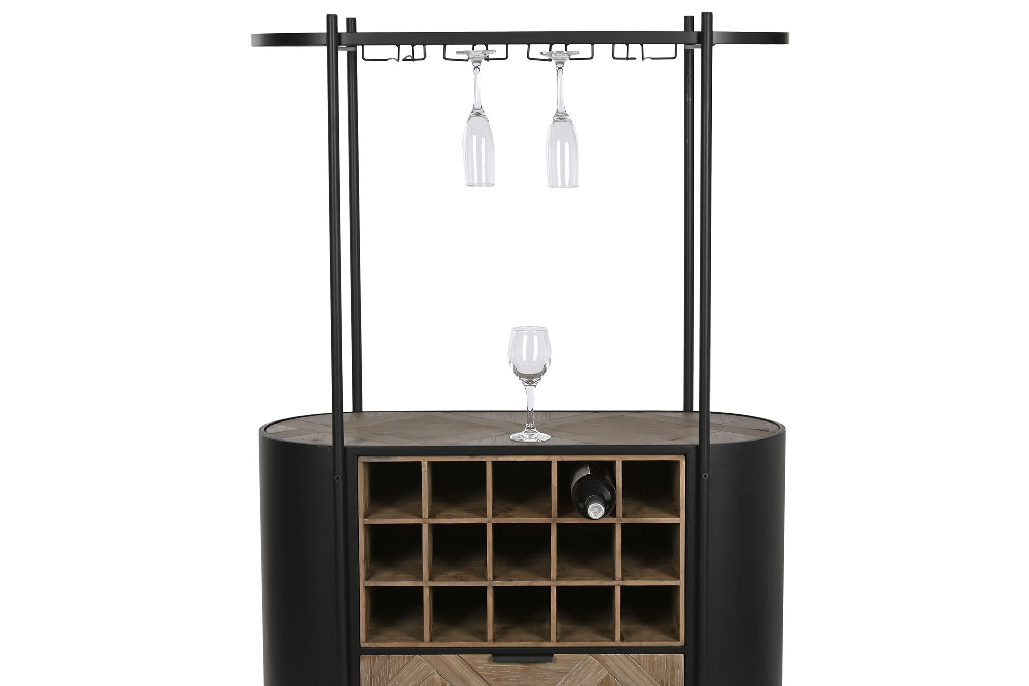 Botellero abeto metal 90x36x150 negro